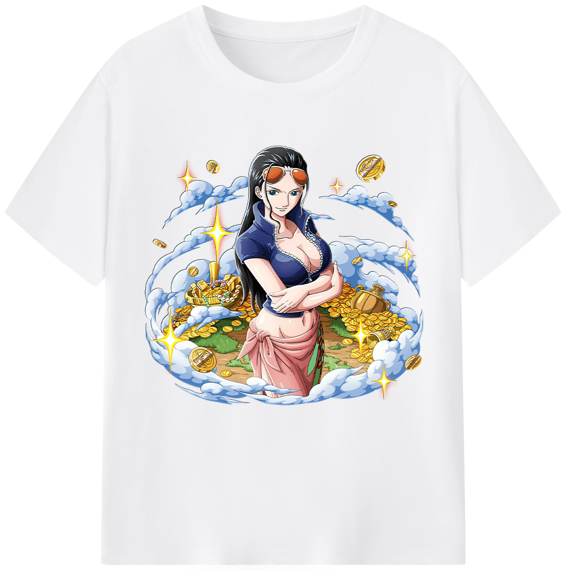 ワンピース ニコ・ロビン ONE PIECE Nico Robin 綿100％半袖Tシャツ（フロントプリント）
