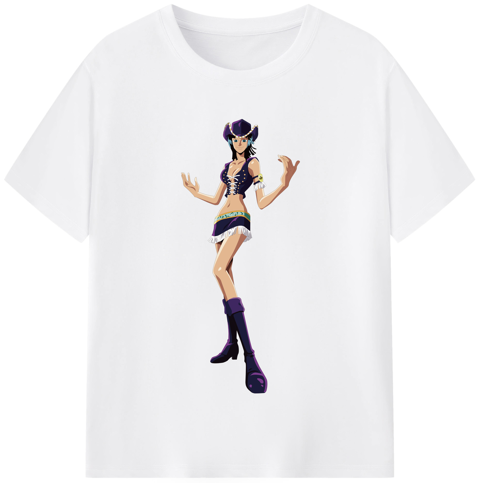 ワンピース ニコ・ロビン ONE PIECE Nico Robin 綿100％半袖Tシャツ（フロントプリント）