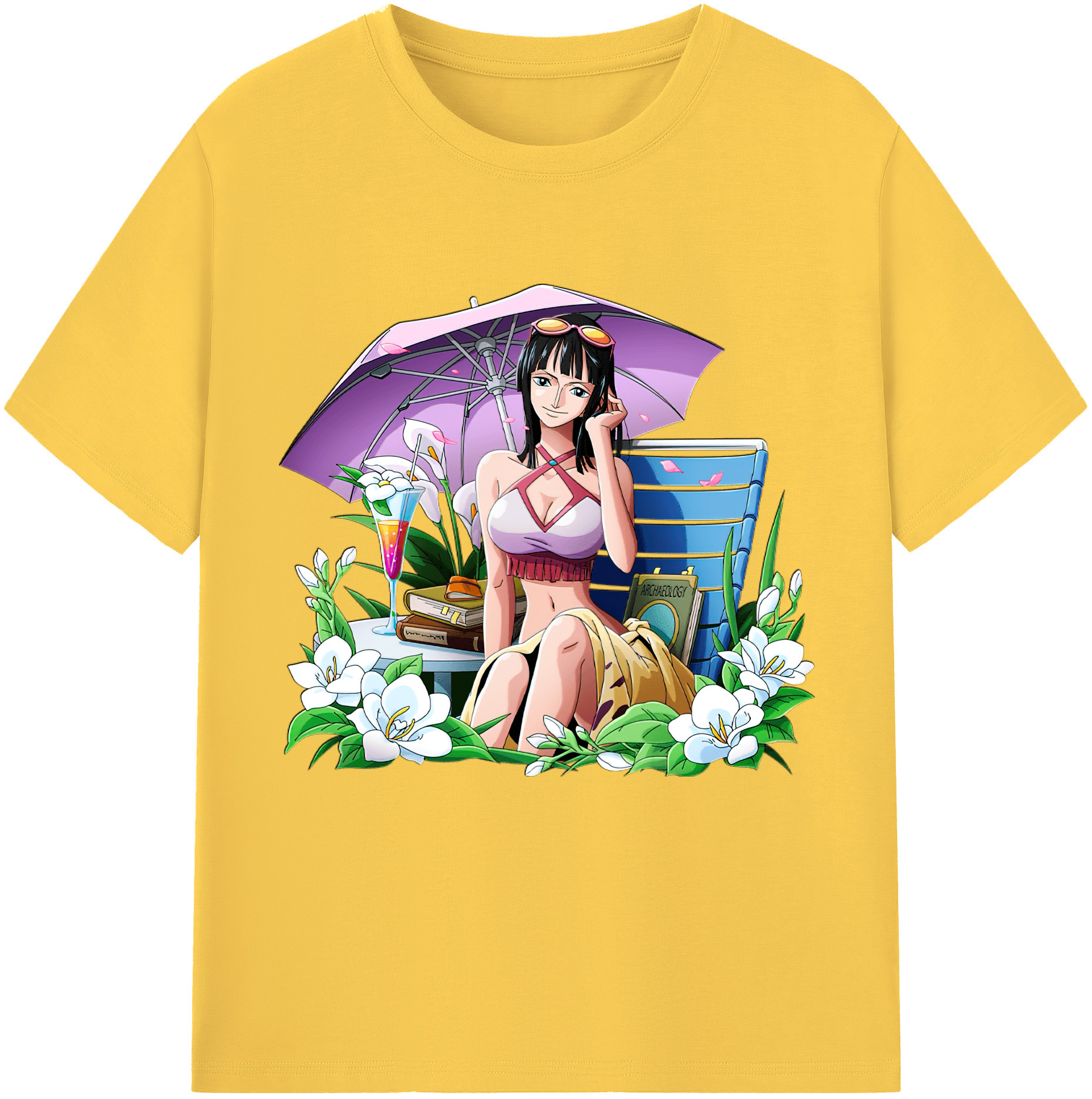 ワンピース ニコ・ロビン ONE PIECE Nico Robin 綿100％半袖Tシャツ（フロントプリント）