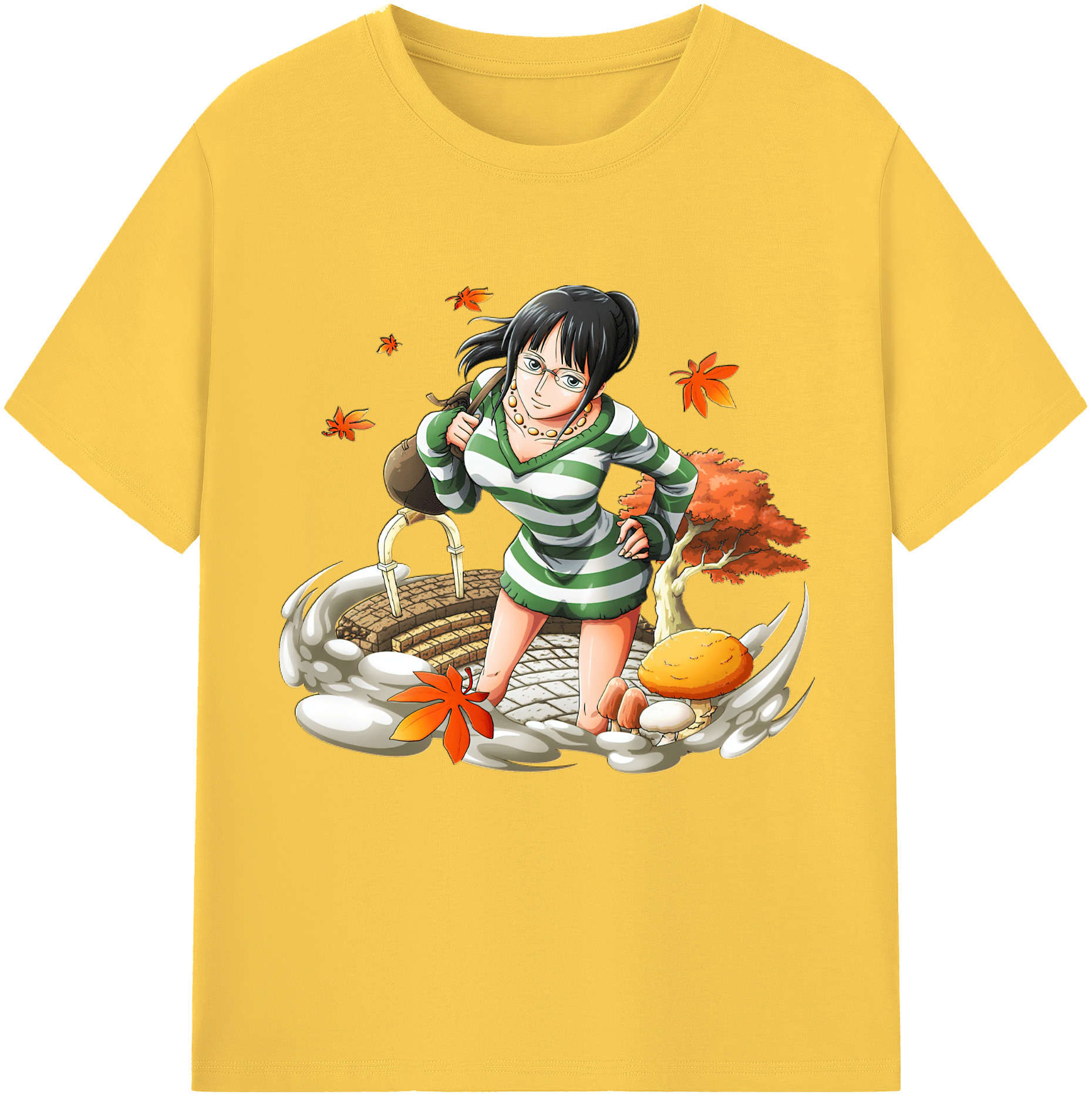 ワンピース ニコ・ロビン ONE PIECE Nico Robin 綿100％半袖Tシャツ（フロントプリント）