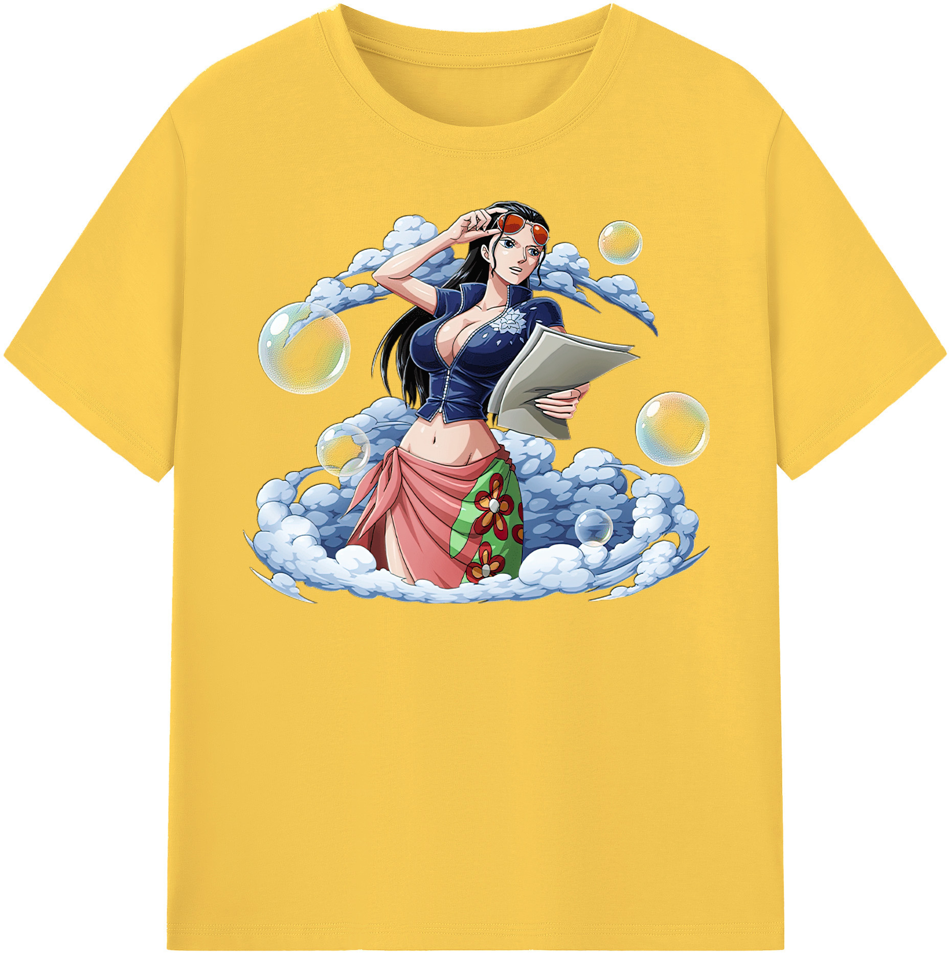 ワンピース ニコ・ロビン ONE PIECE Nico Robin 綿100％半袖Tシャツ（フロントプリント）