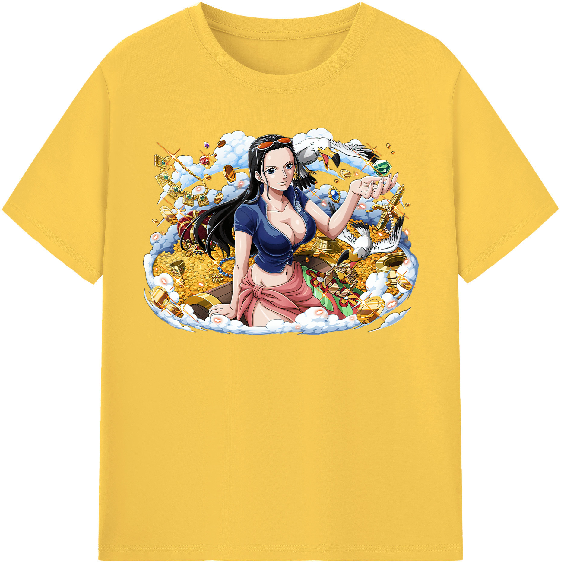ワンピース ニコ・ロビン ONE PIECE Nico Robin 綿100％半袖Tシャツ（フロントプリント）