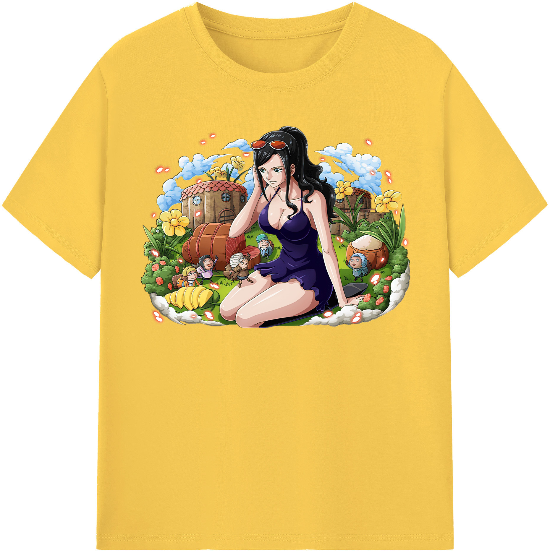 ワンピース ニコ・ロビン ONE PIECE Nico Robin 綿100％半袖Tシャツ（フロントプリント）