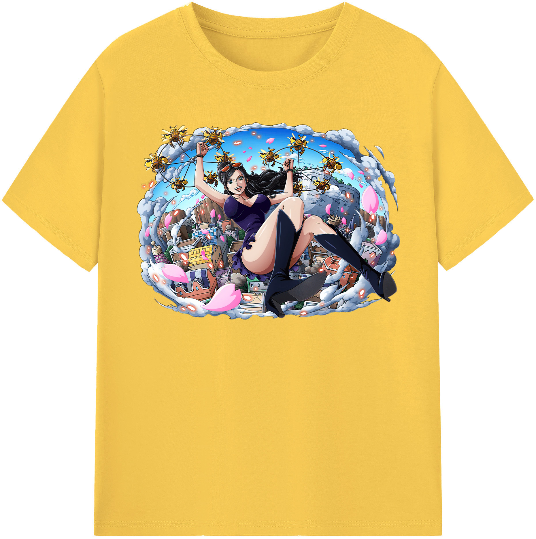 ワンピース ニコ・ロビン ONE PIECE Nico Robin 綿100％半袖Tシャツ（フロントプリント）