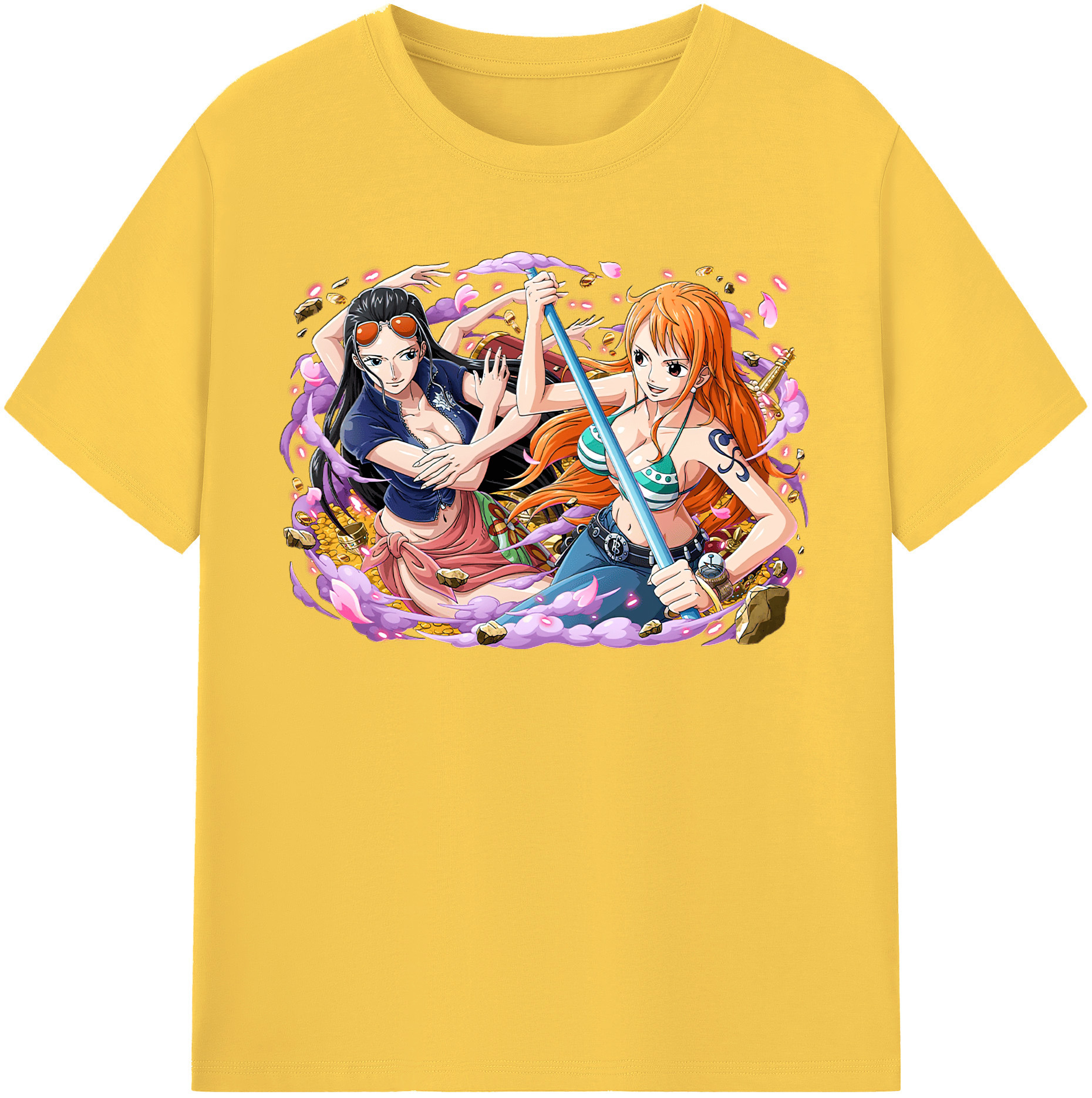 ワンピース ニコ・ロビン ONE PIECE Nico Robin 綿100％半袖Tシャツ（フロントプリント）