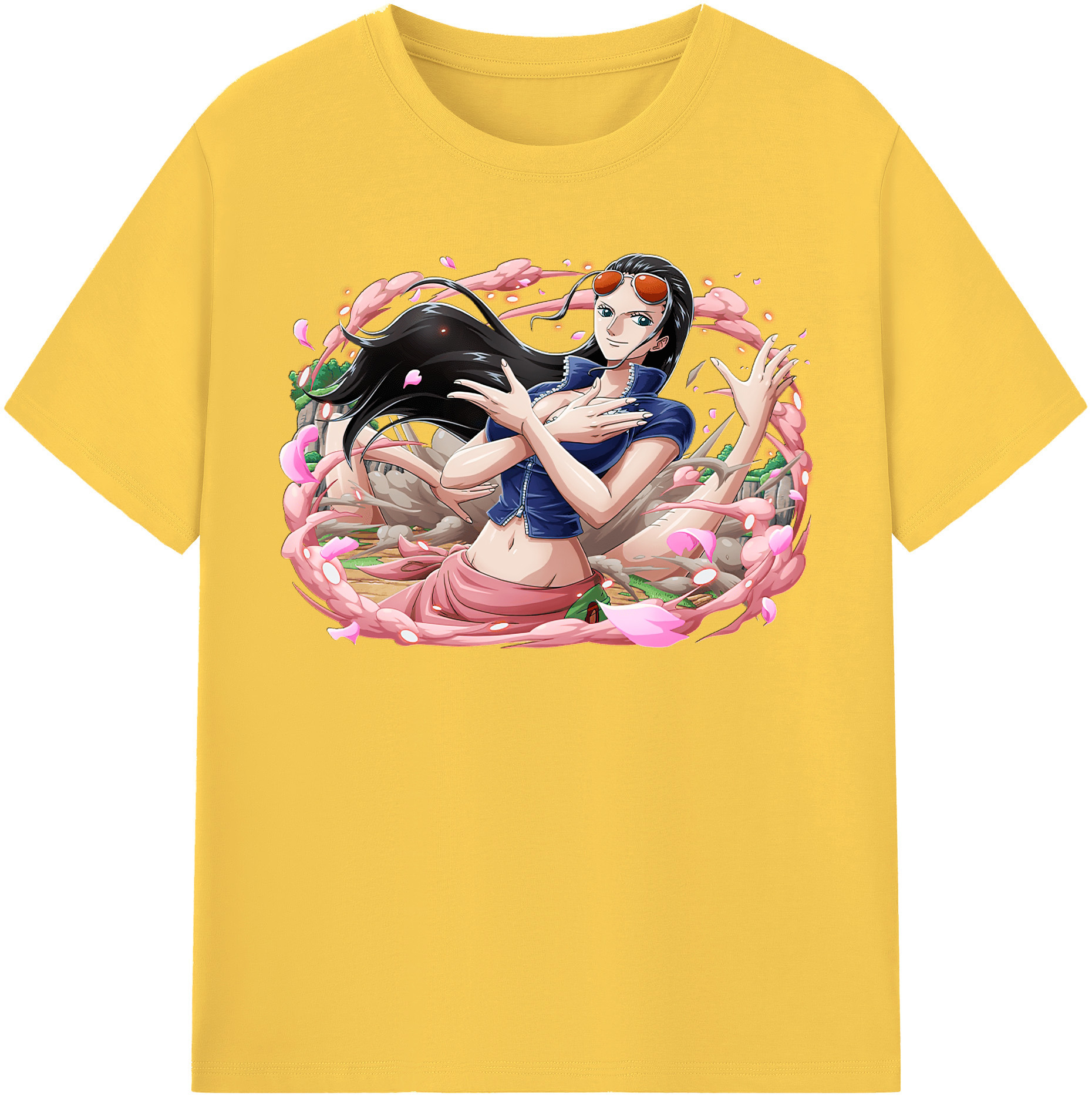 ワンピース ニコ・ロビン ONE PIECE Nico Robin 綿100％半袖Tシャツ（フロントプリント）