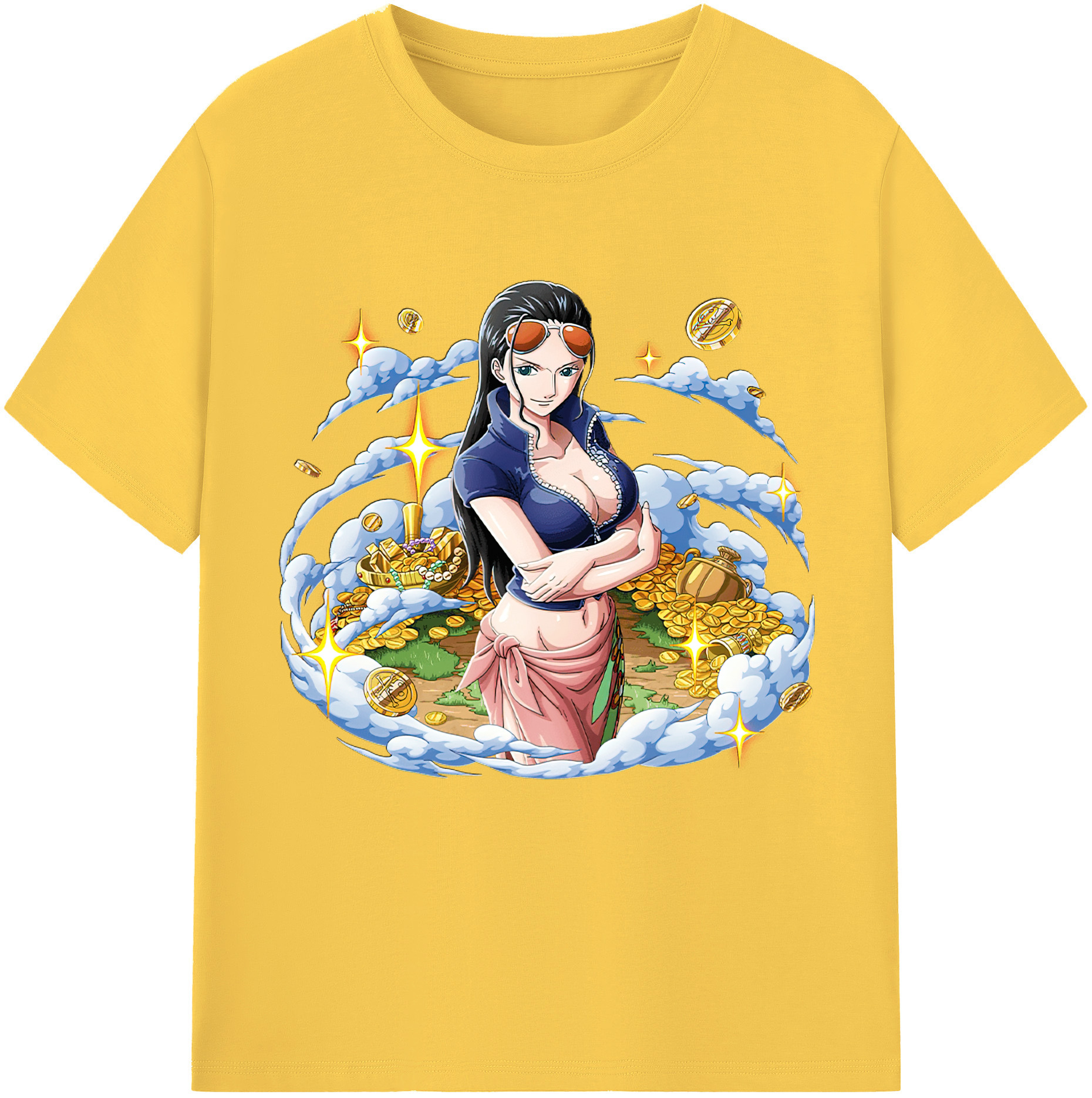 ワンピース ニコ・ロビン ONE PIECE Nico Robin 綿100％半袖Tシャツ（フロントプリント）