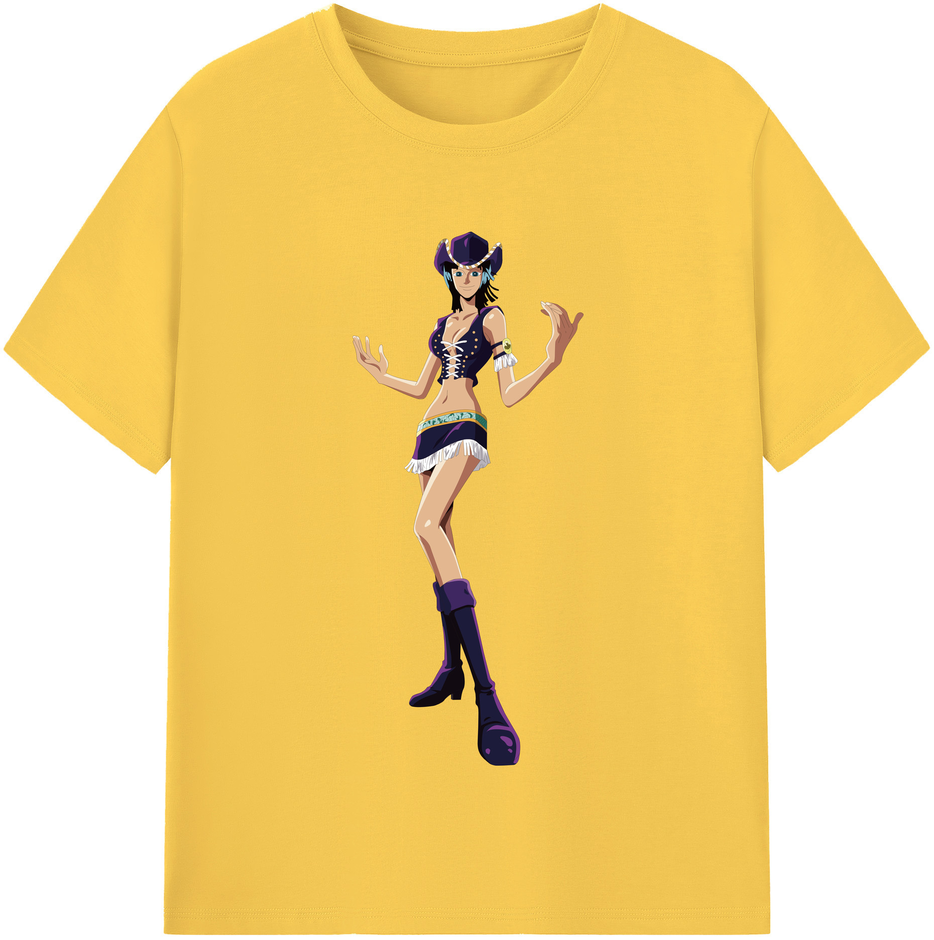 ワンピース ニコ・ロビン ONE PIECE Nico Robin 綿100％半袖Tシャツ（フロントプリント）