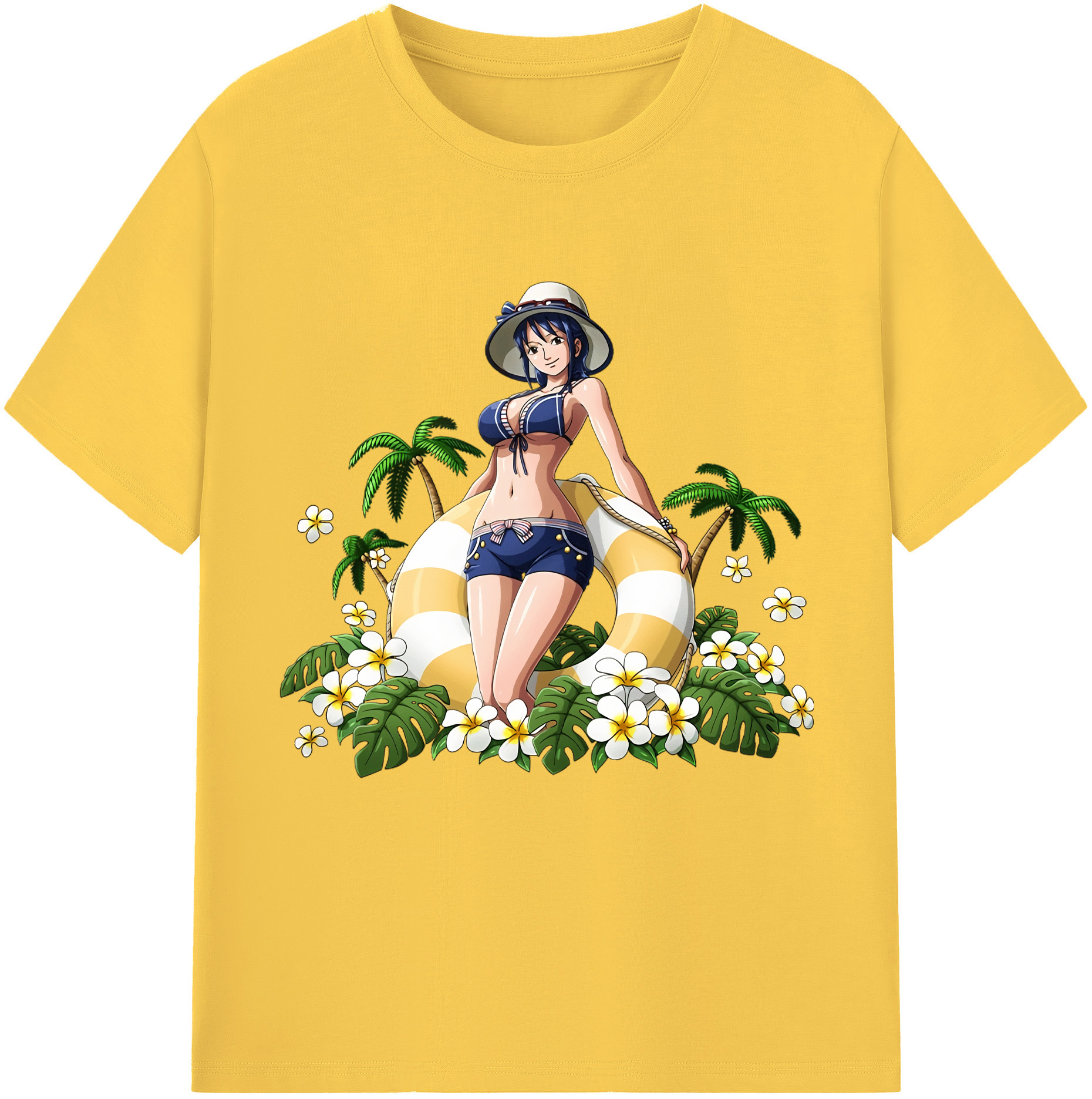 ワンピース ニコ・ロビン ONE PIECE Nico Robin 綿100％半袖Tシャツ（フロントプリント）