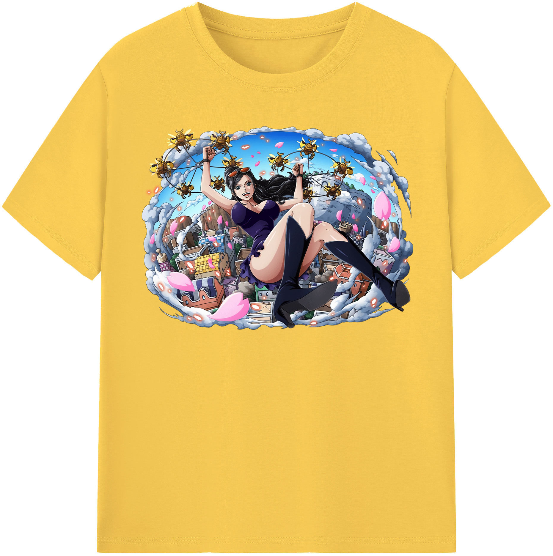 ワンピース ニコ・ロビン ONE PIECE Nico Robin 綿100％半袖Tシャツ（フロントプリント）