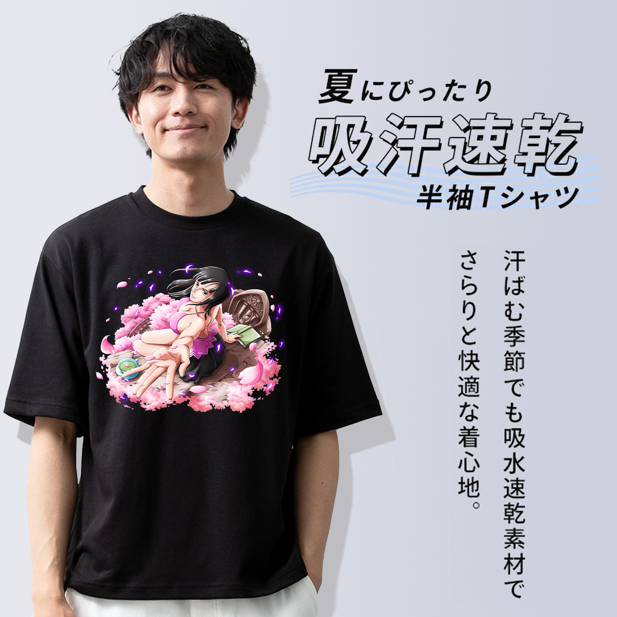ワンピース ニコ・ロビン ONE PIECE Nico Robin 綿100％半袖Tシャツ（フロントプリント）