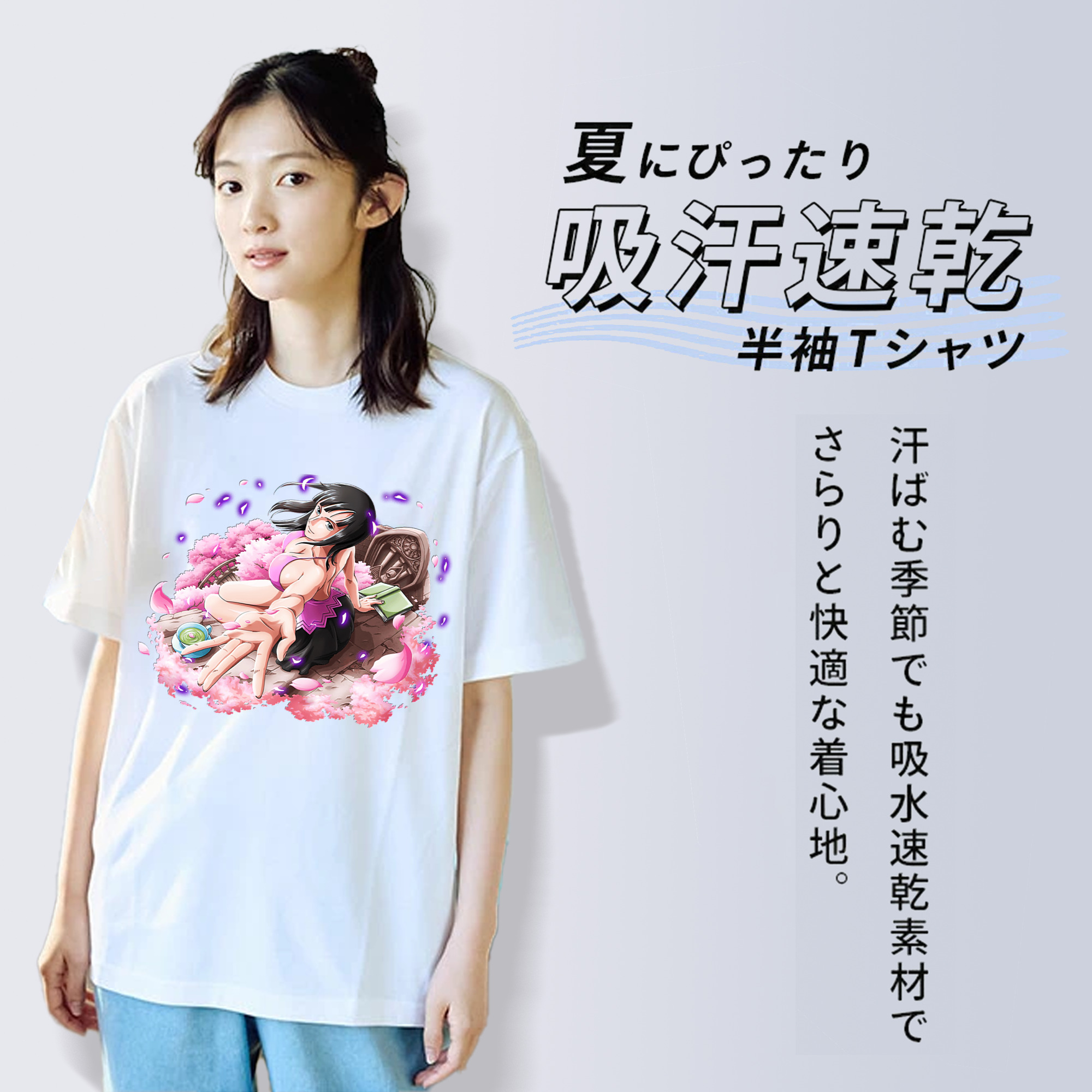 ワンピース ニコ・ロビン ONE PIECE Nico Robin 綿100％半袖Tシャツ（フロントプリント）
