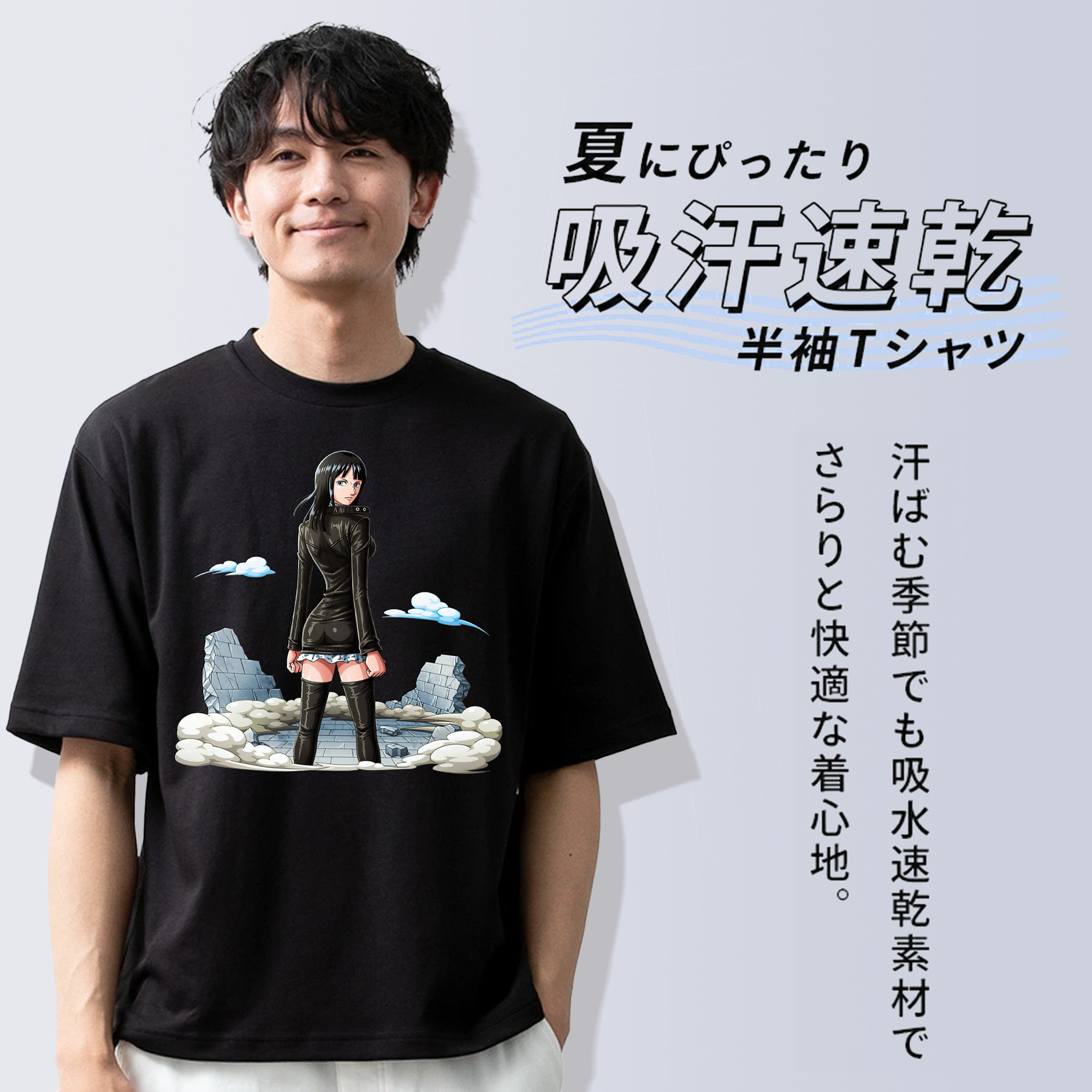 ワンピース ニコ・ロビン ONE PIECE Nico Robin 綿100％半袖Tシャツ（フロントプリント）