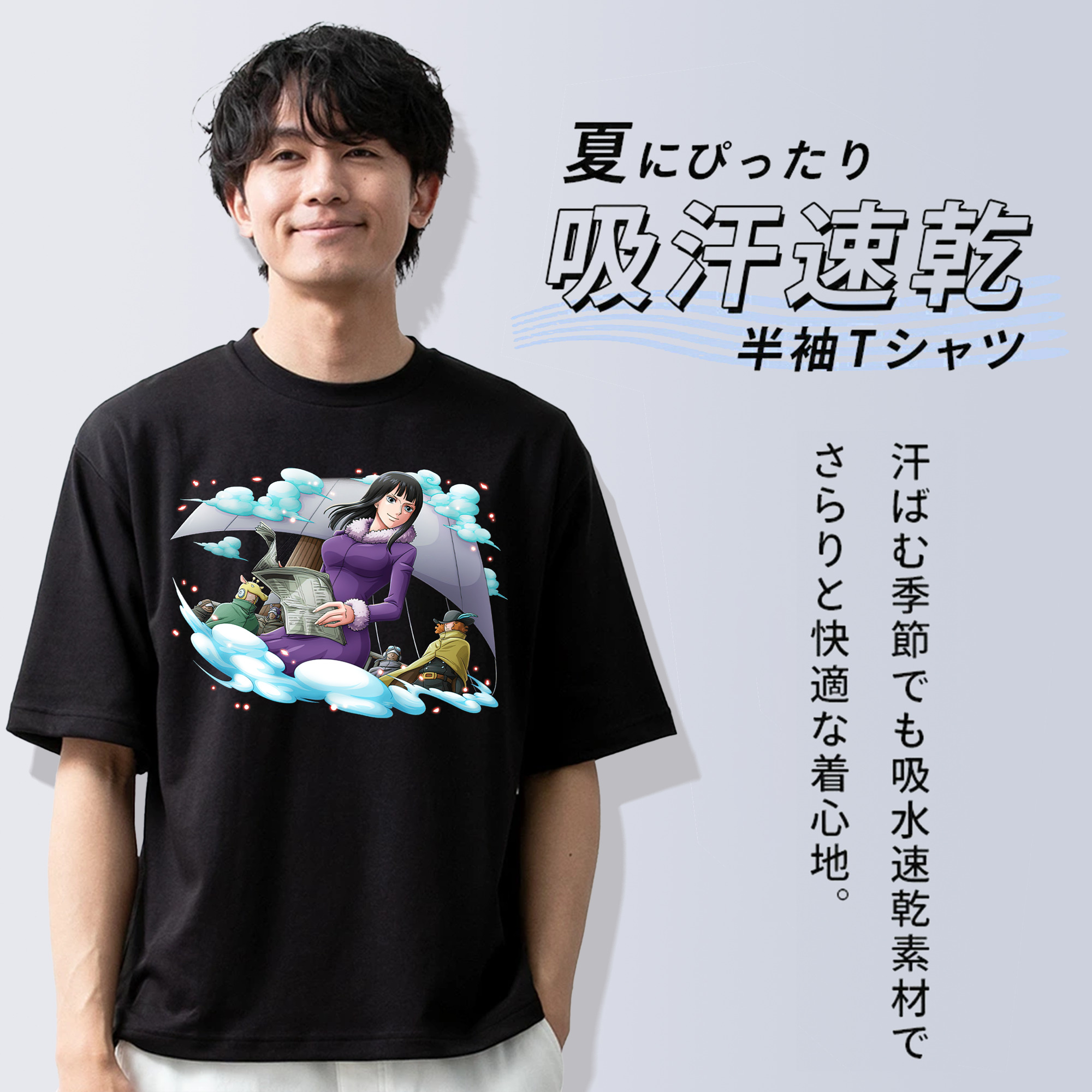 ワンピース ニコ・ロビン ONE PIECE Nico Robin 綿100％半袖Tシャツ（フロントプリント）
