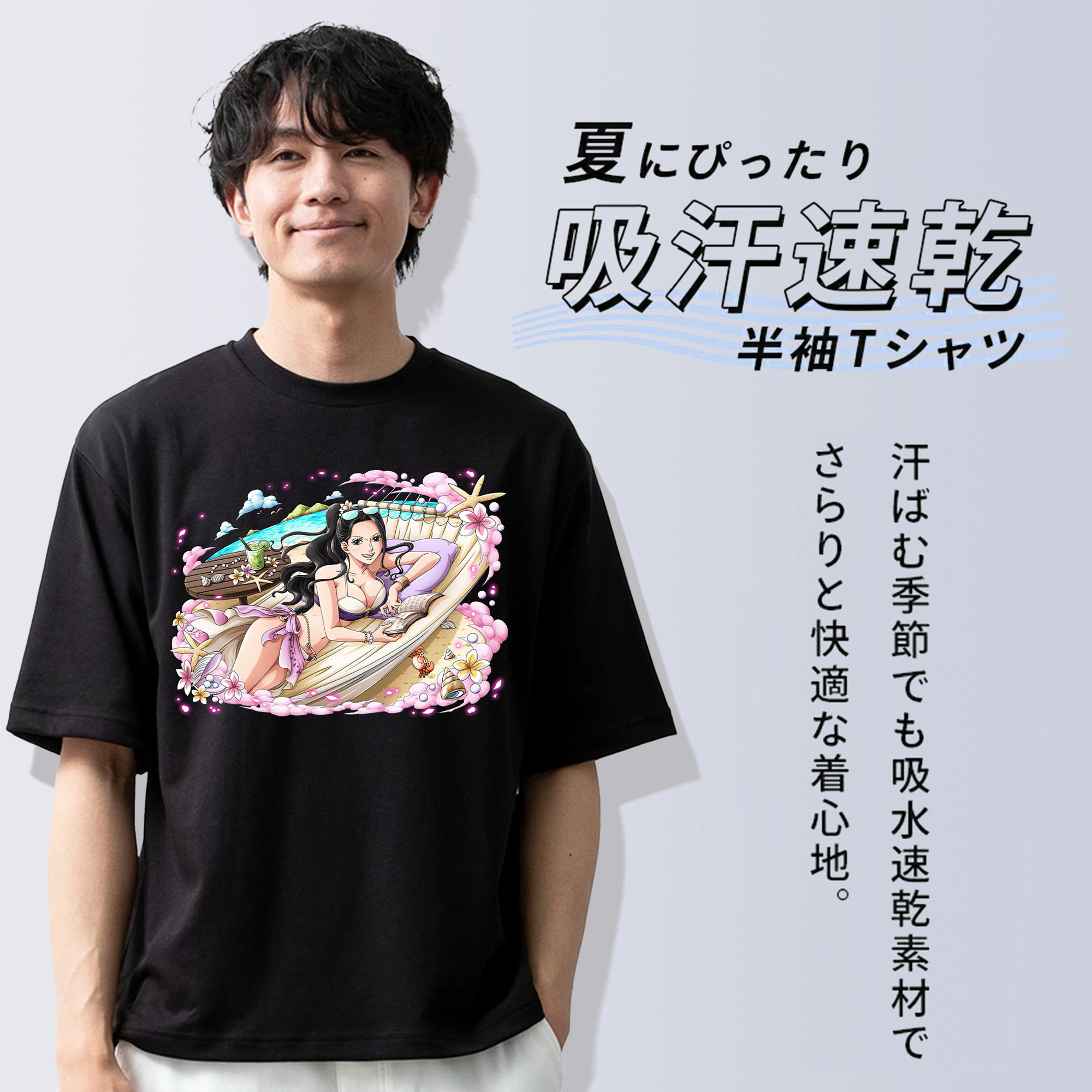 ワンピース ニコ・ロビン ONE PIECE Nico Robin 綿100％半袖Tシャツ（フロントプリント）