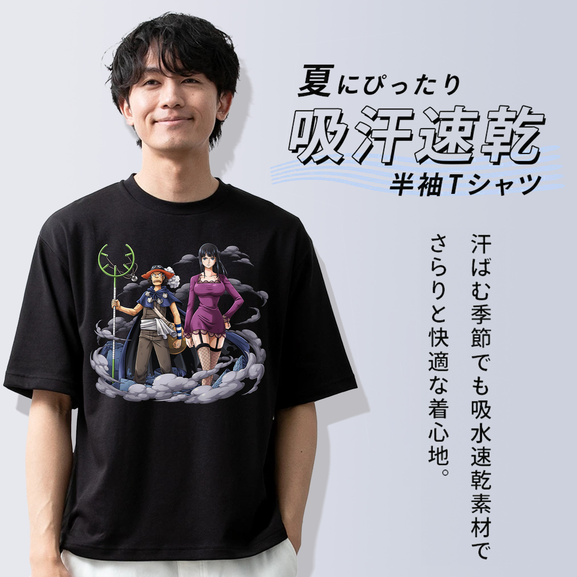 ワンピース ニコ・ロビン ONE PIECE Nico Robin 綿100％半袖Tシャツ（フロントプリント）