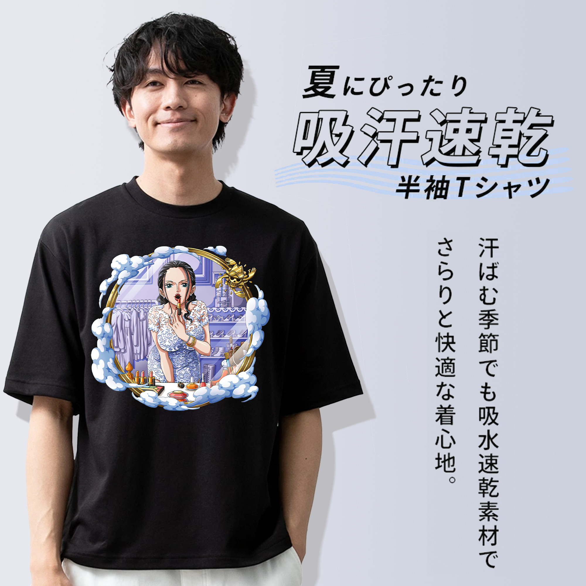 ワンピース ニコ・ロビン ONE PIECE Nico Robin 綿100％半袖Tシャツ（フロントプリント）