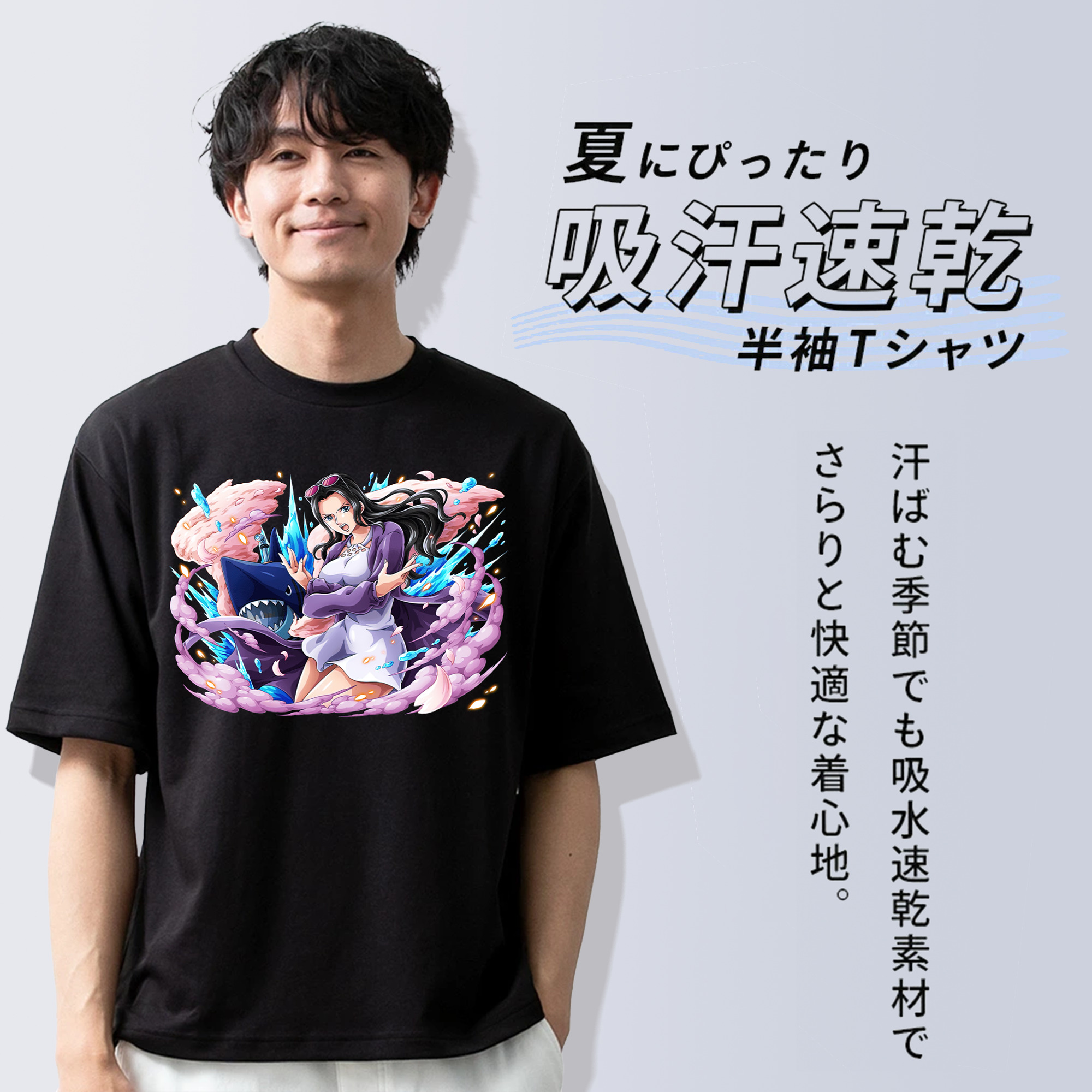 ワンピース ニコ・ロビン ONE PIECE Nico Robin 綿100％半袖Tシャツ（フロントプリント）
