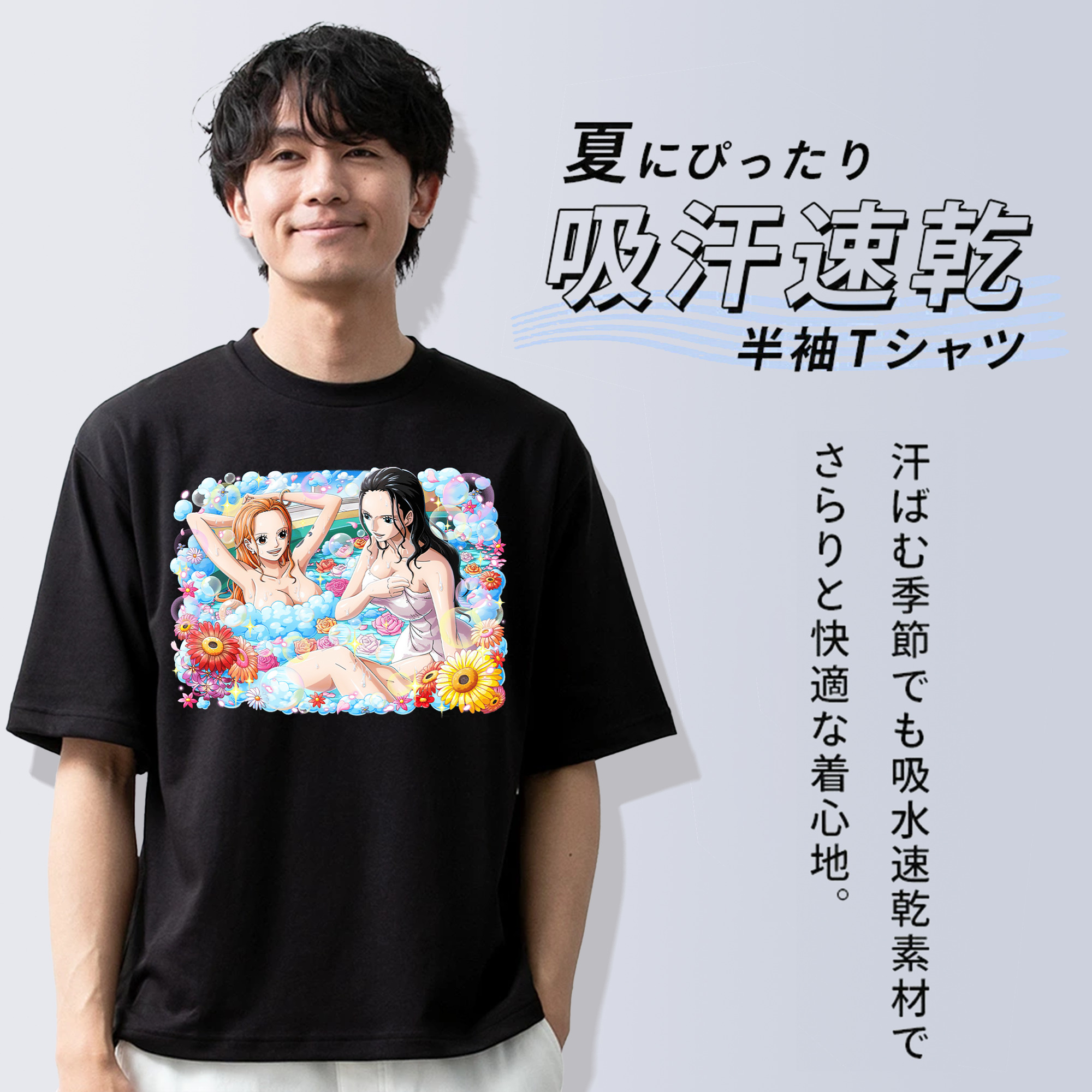 ワンピース ニコ・ロビン ONE PIECE Nico Robin 綿100％半袖Tシャツ（フロントプリント）
