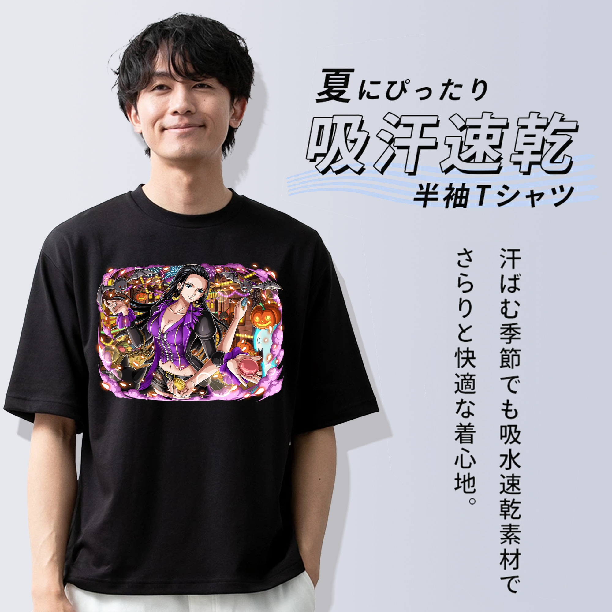 ワンピース ニコ・ロビン ONE PIECE Nico Robin 綿100％半袖Tシャツ（フロントプリント）