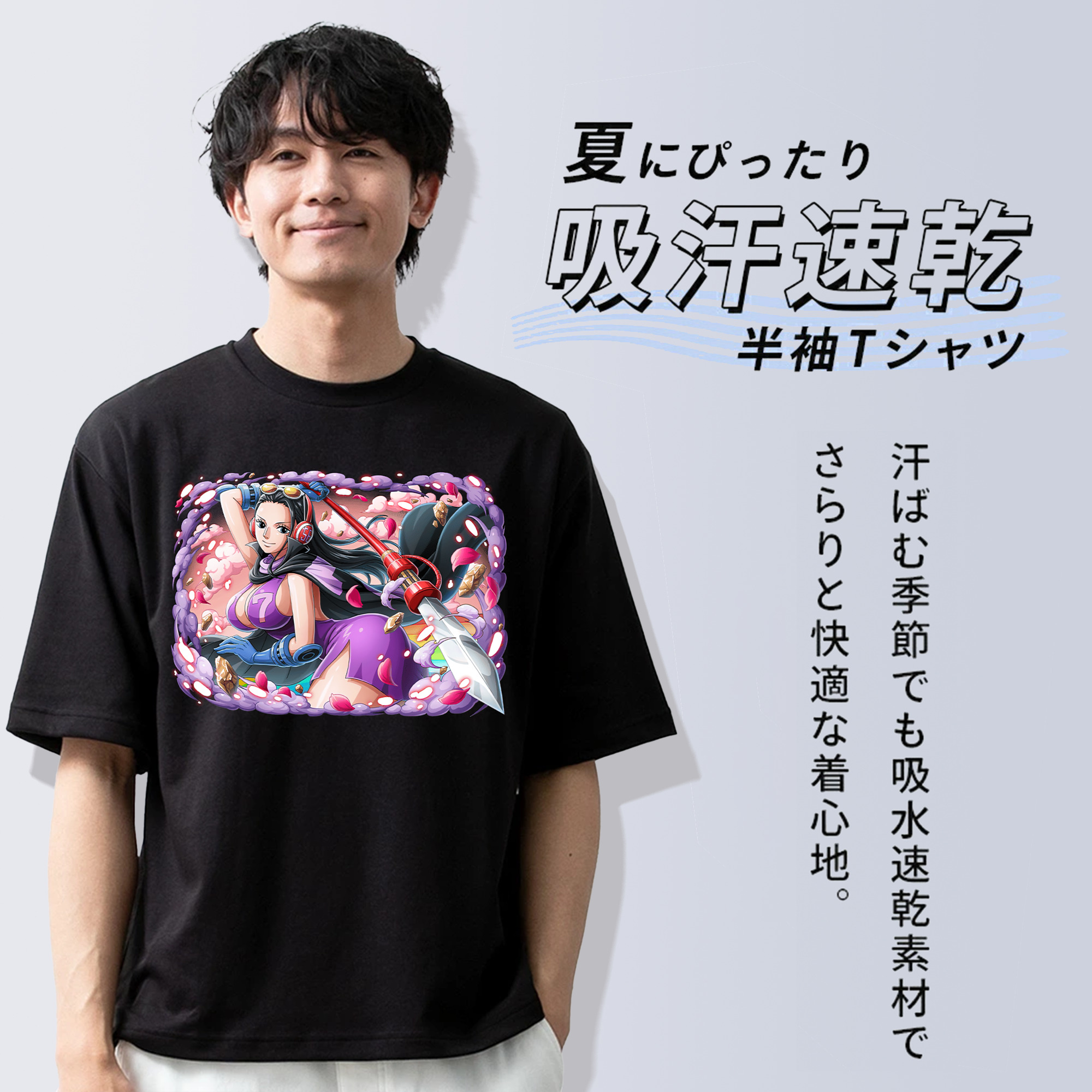 ワンピース ニコ・ロビン ONE PIECE Nico Robin 綿100％半袖Tシャツ（フロントプリント）