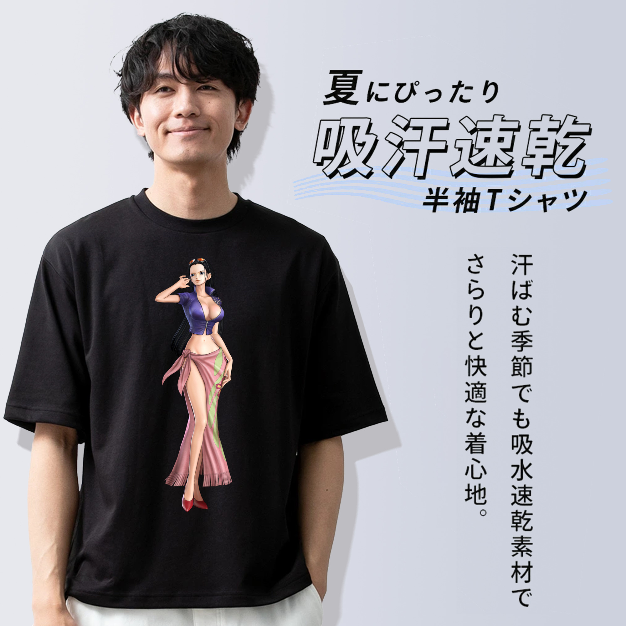 ワンピース ニコ・ロビン ONE PIECE Nico Robin 綿100％半袖Tシャツ（フロントプリント）