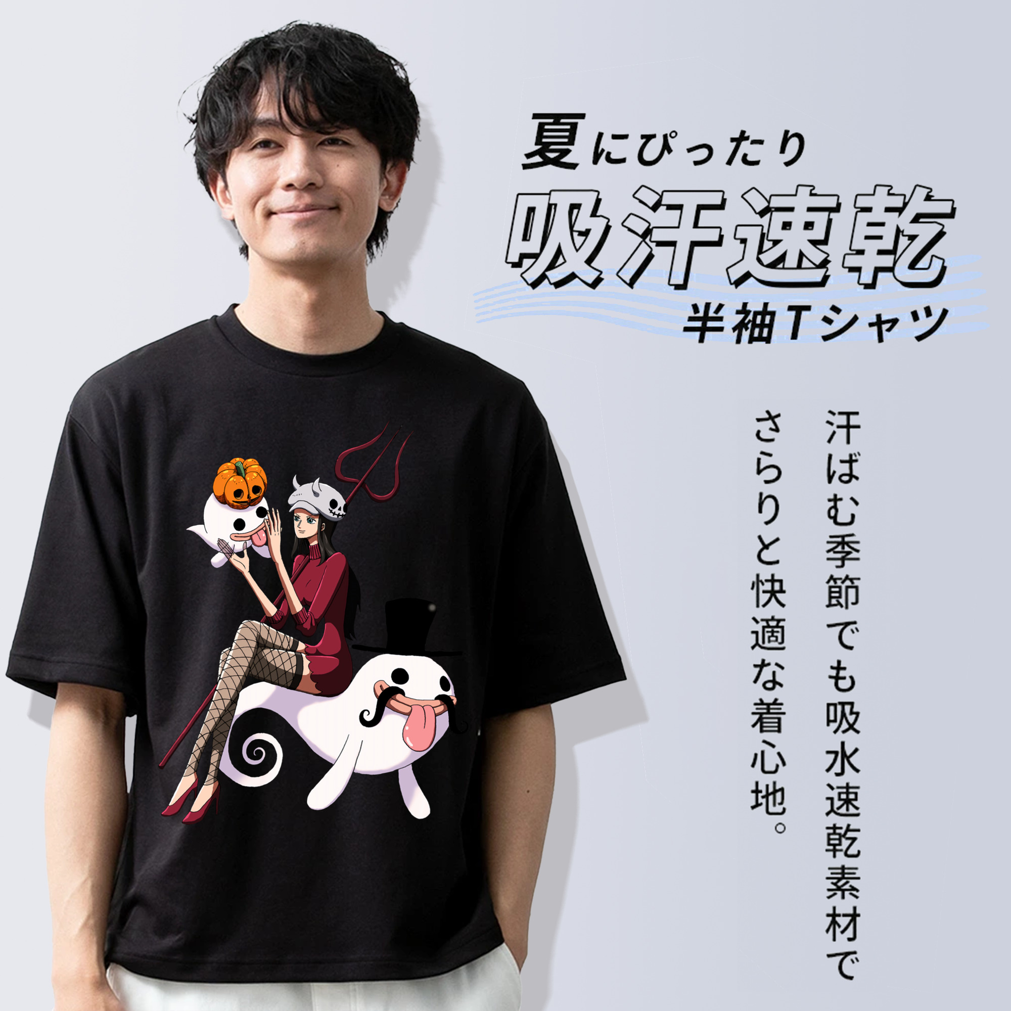 ワンピース ニコ・ロビン ONE PIECE Nico Robin 綿100％半袖Tシャツ（フロントプリント）