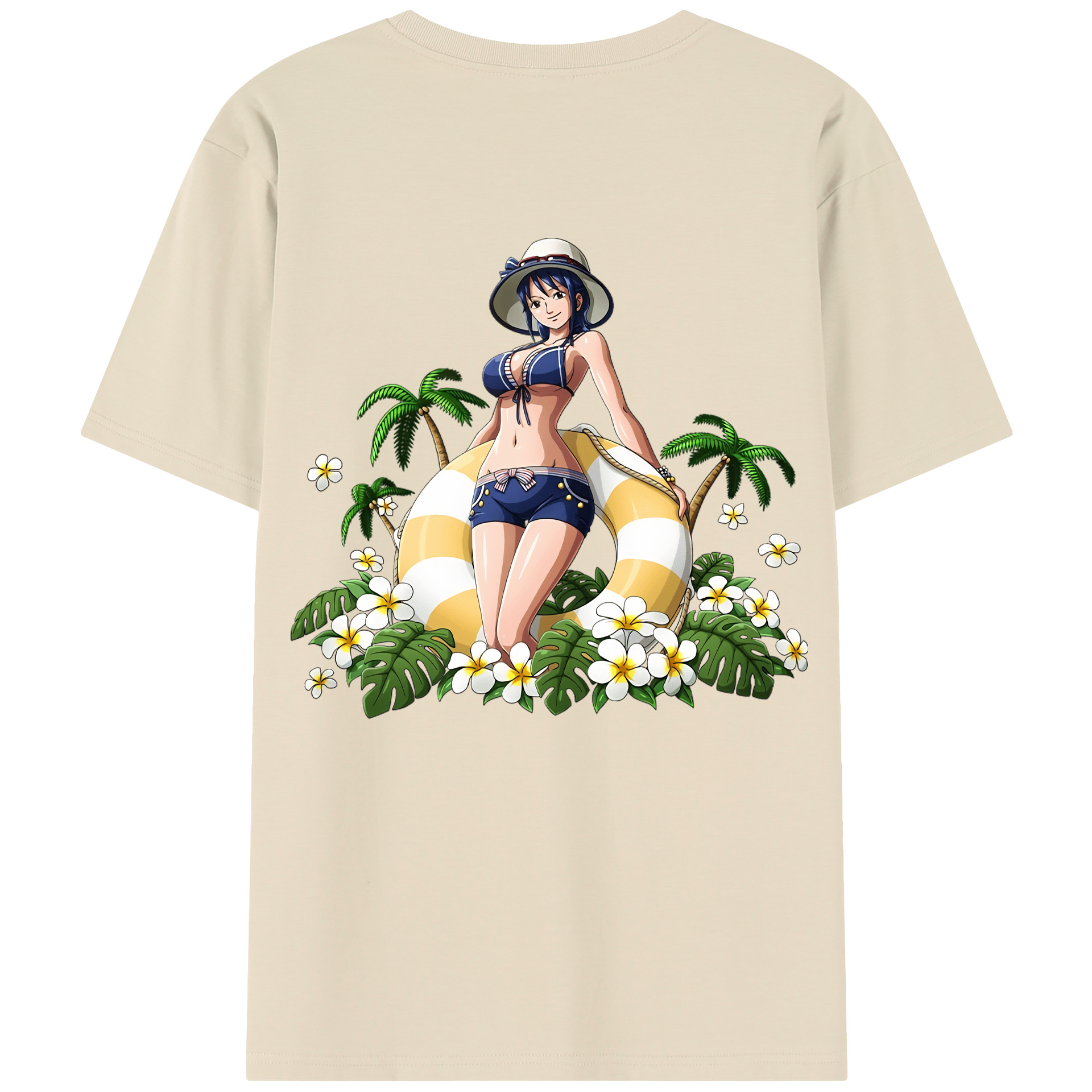 ワンピース ニコ・ロビン ONE PIECE Nico Robin 綿100％半袖Tシャツ（背面プリント）
