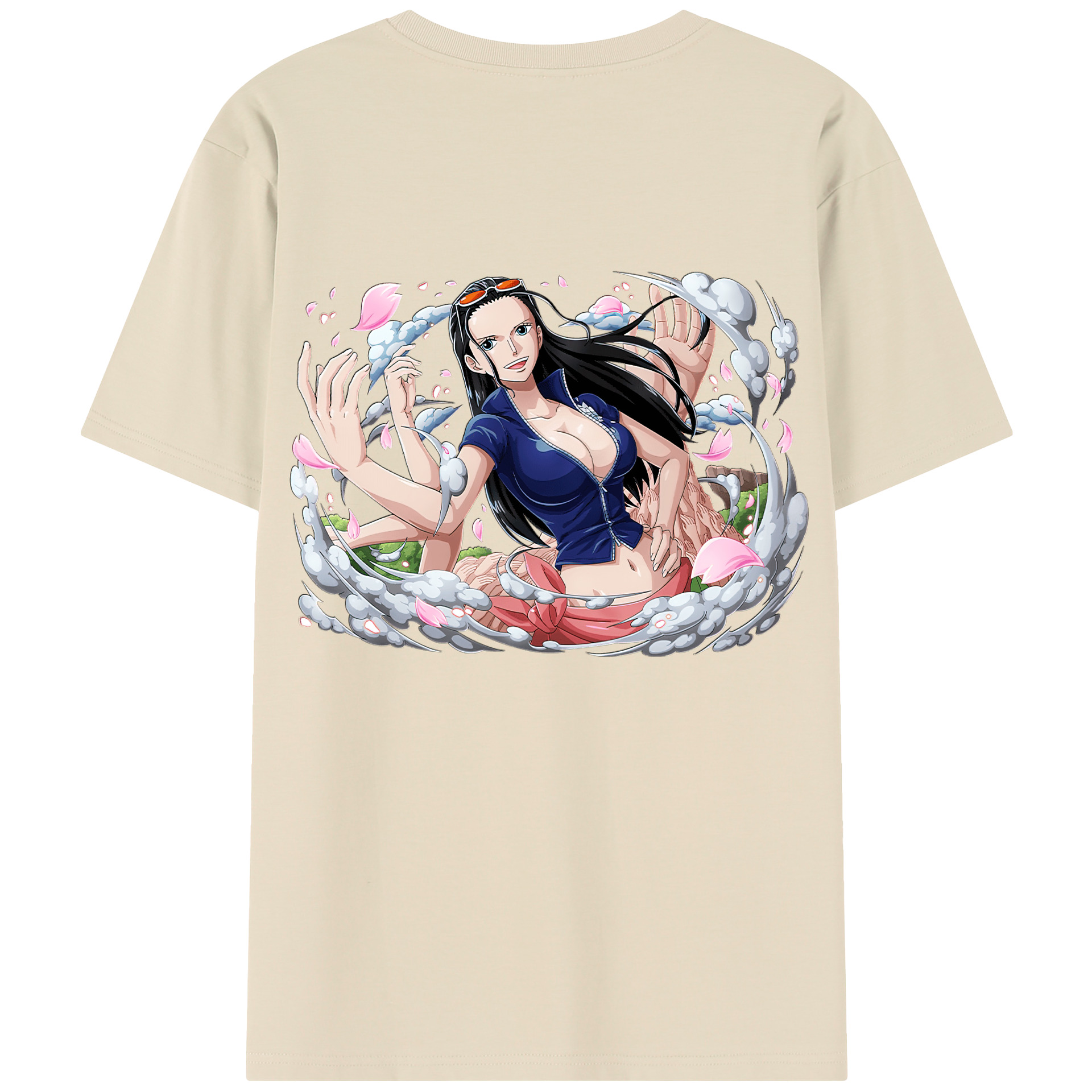 ワンピース ニコ・ロビン ONE PIECE Nico Robin 綿100％半袖Tシャツ（背面プリント）