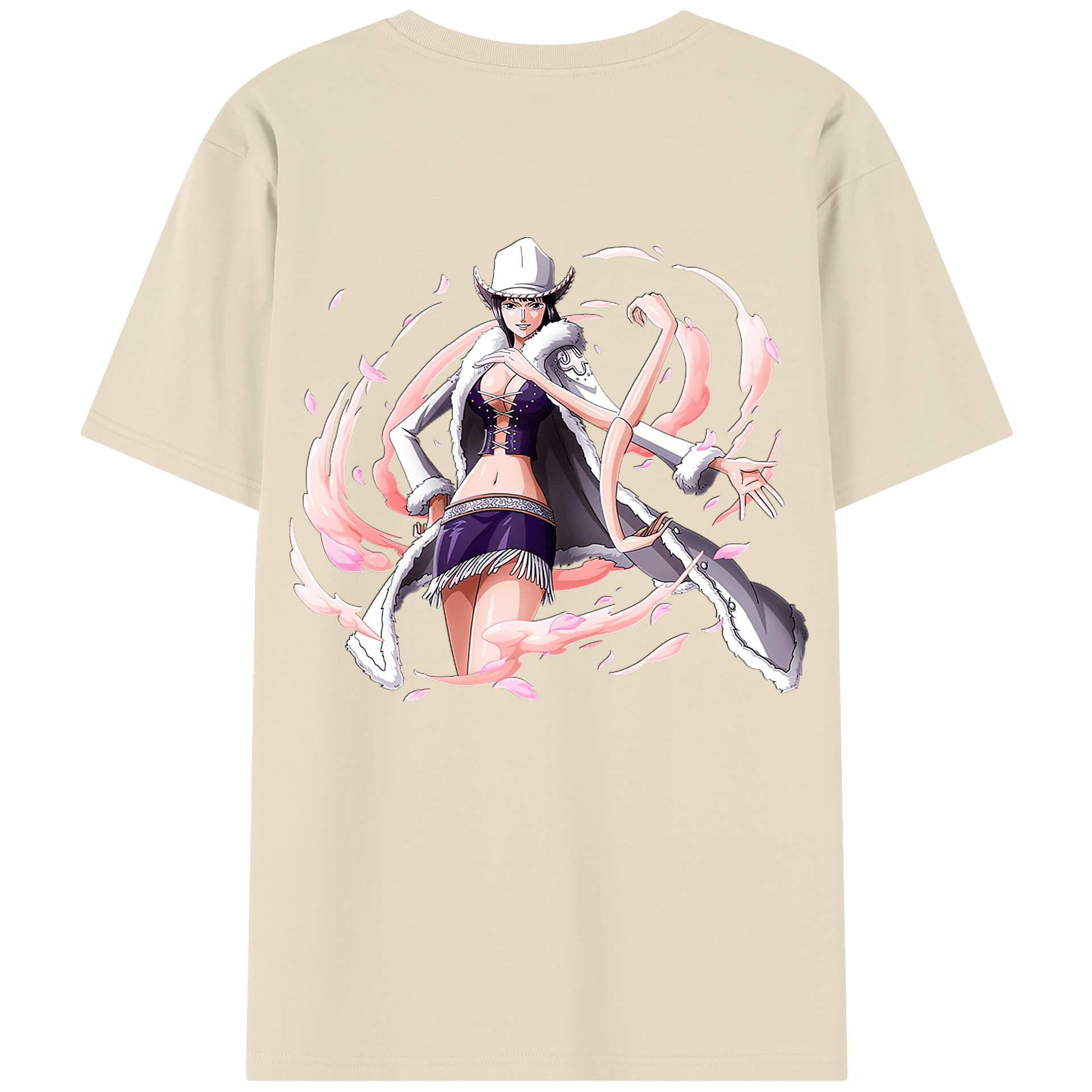 ワンピース ニコ・ロビン ONE PIECE Nico Robin 綿100％半袖Tシャツ（背面プリント）