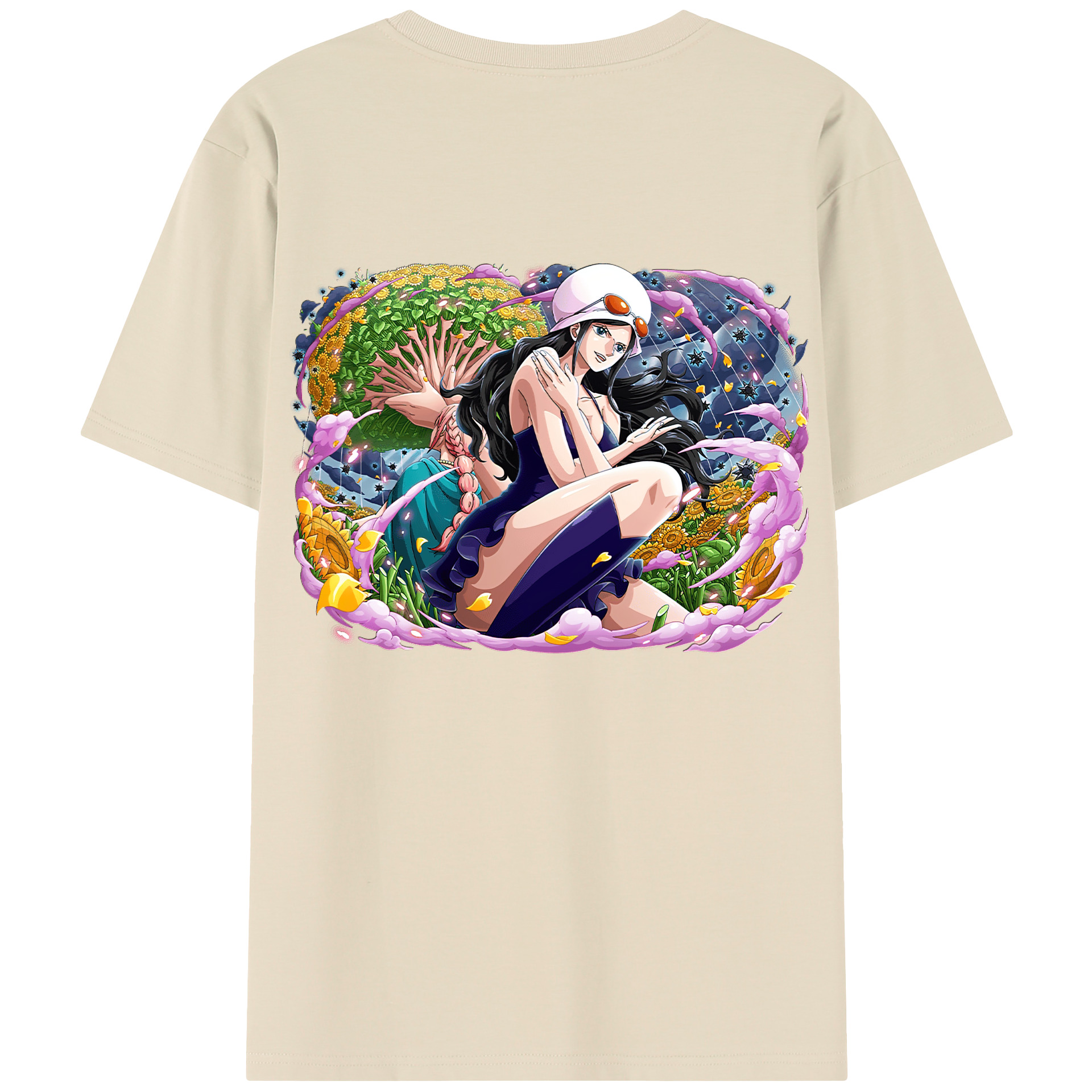 ワンピース ニコ・ロビン ONE PIECE Nico Robin 綿100％半袖Tシャツ（背面プリント）