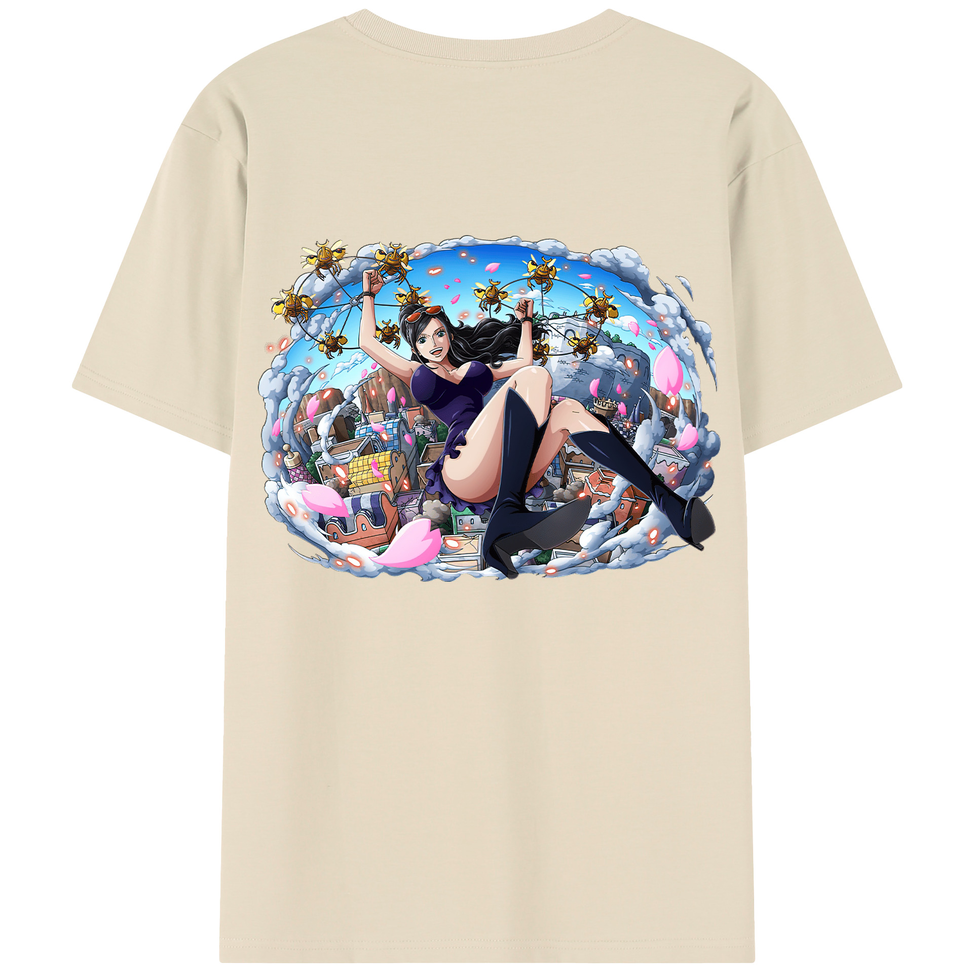 ワンピース ニコ・ロビン ONE PIECE Nico Robin 綿100％半袖Tシャツ（背面プリント）