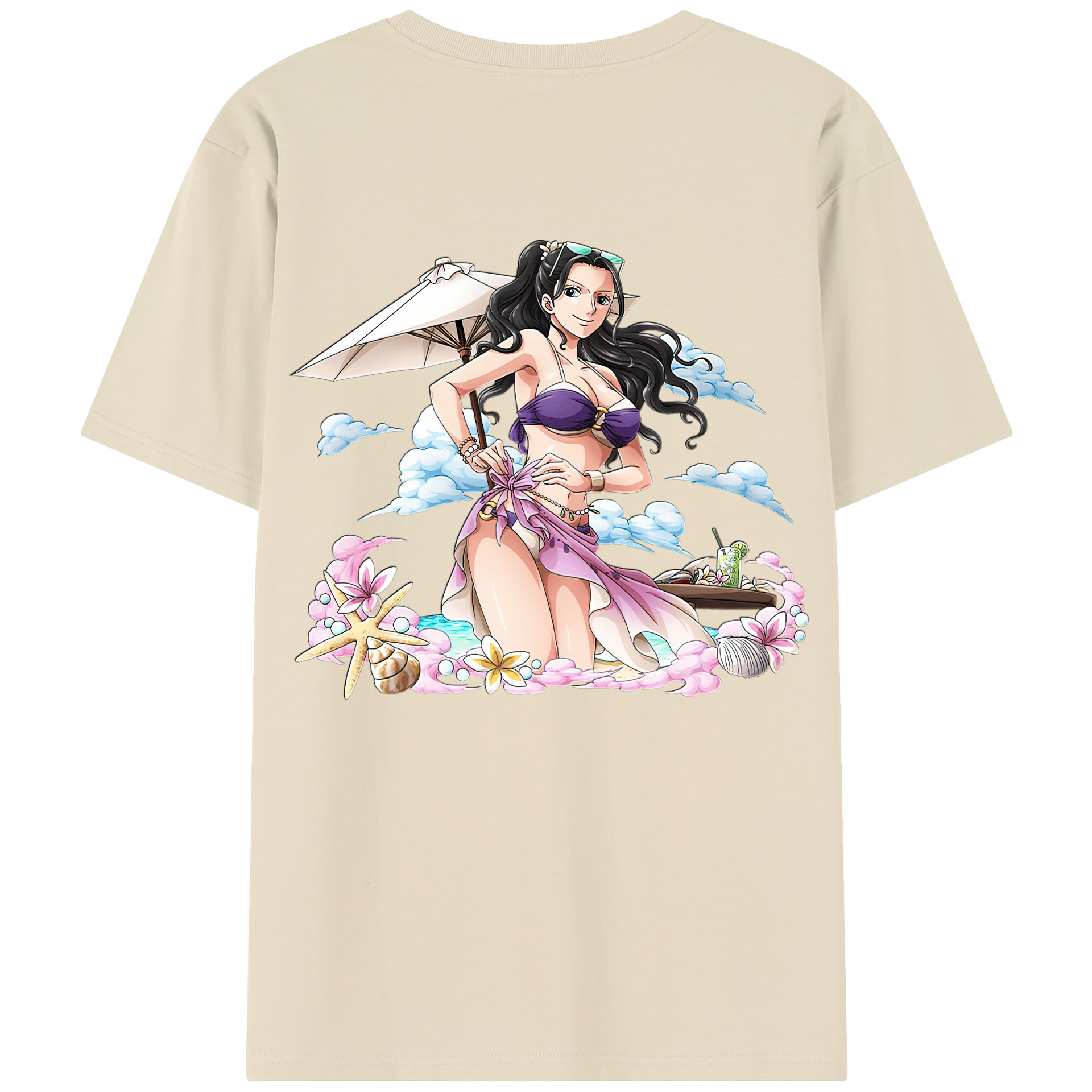 ワンピース ニコ・ロビン ONE PIECE Nico Robin 綿100％半袖Tシャツ（背面プリント）