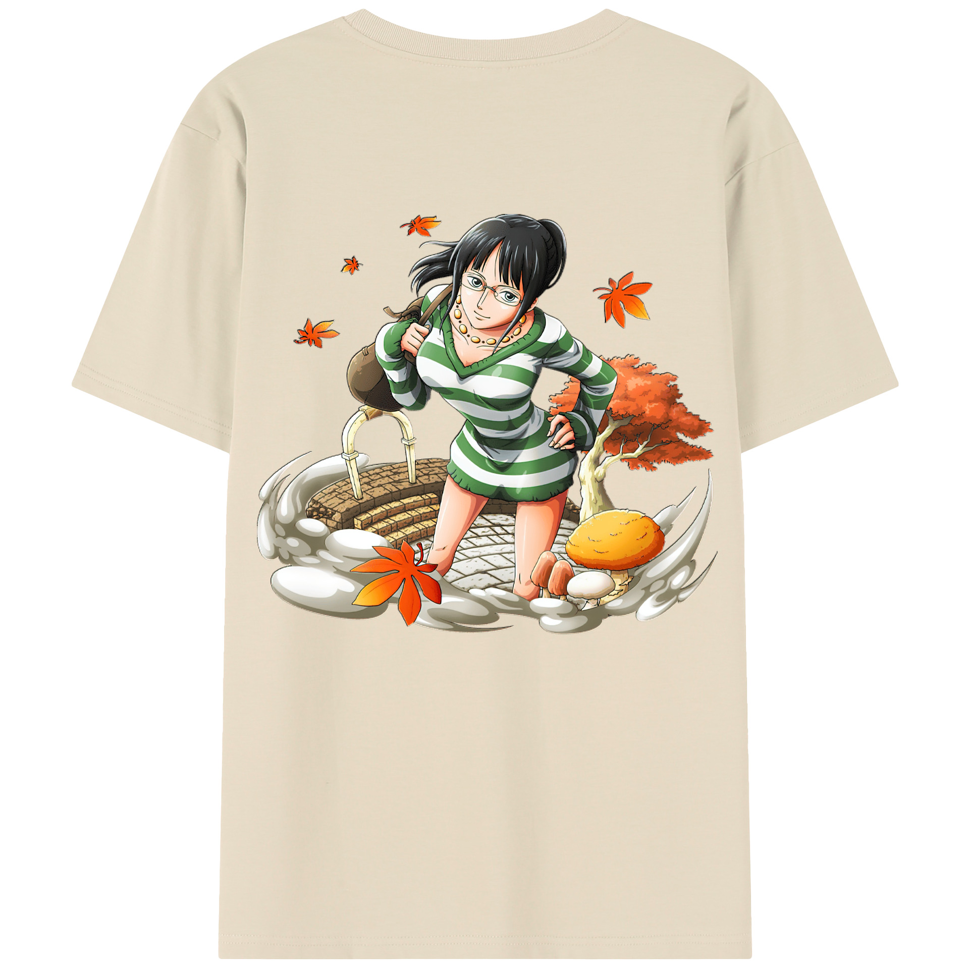 ワンピース ニコ・ロビン ONE PIECE Nico Robin 綿100％半袖Tシャツ（背面プリント）