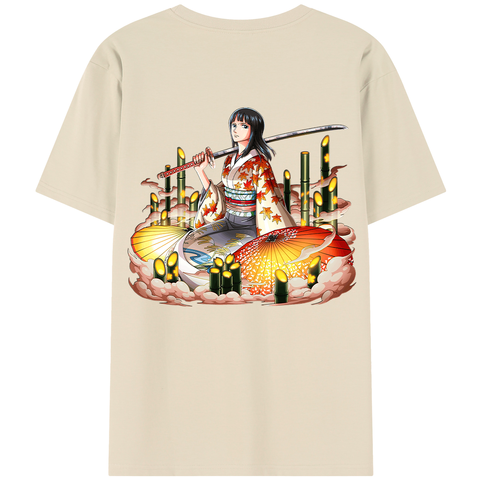 ワンピース ニコ・ロビン ONE PIECE Nico Robin 綿100％半袖Tシャツ（背面プリント）