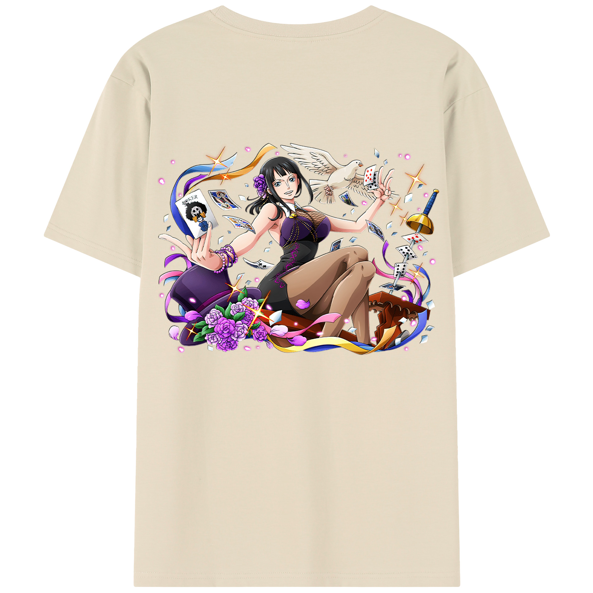 ワンピース ニコ・ロビン ONE PIECE Nico Robin 綿100％半袖Tシャツ（背面プリント）