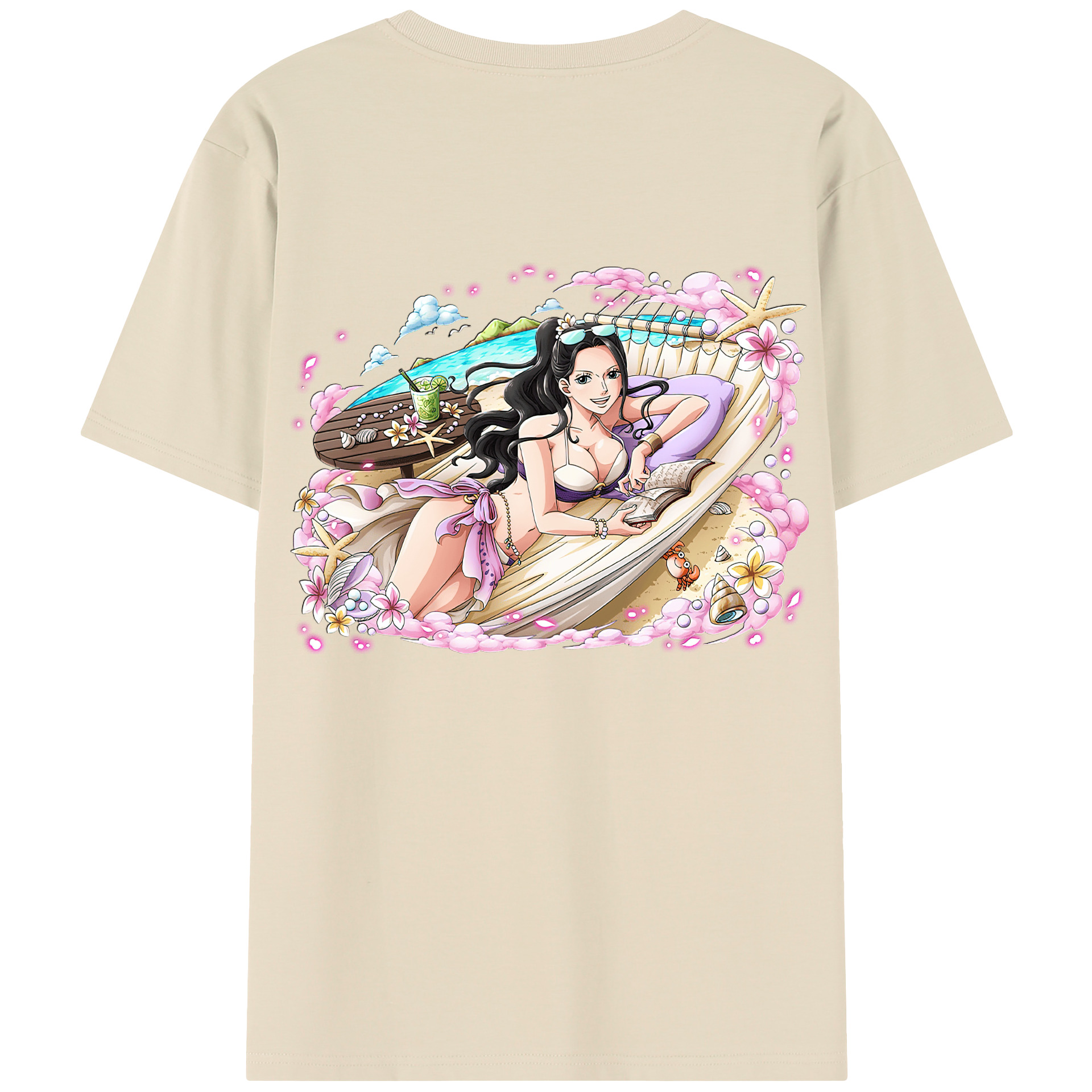 ワンピース ニコ・ロビン ONE PIECE Nico Robin 綿100％半袖Tシャツ（背面プリント）