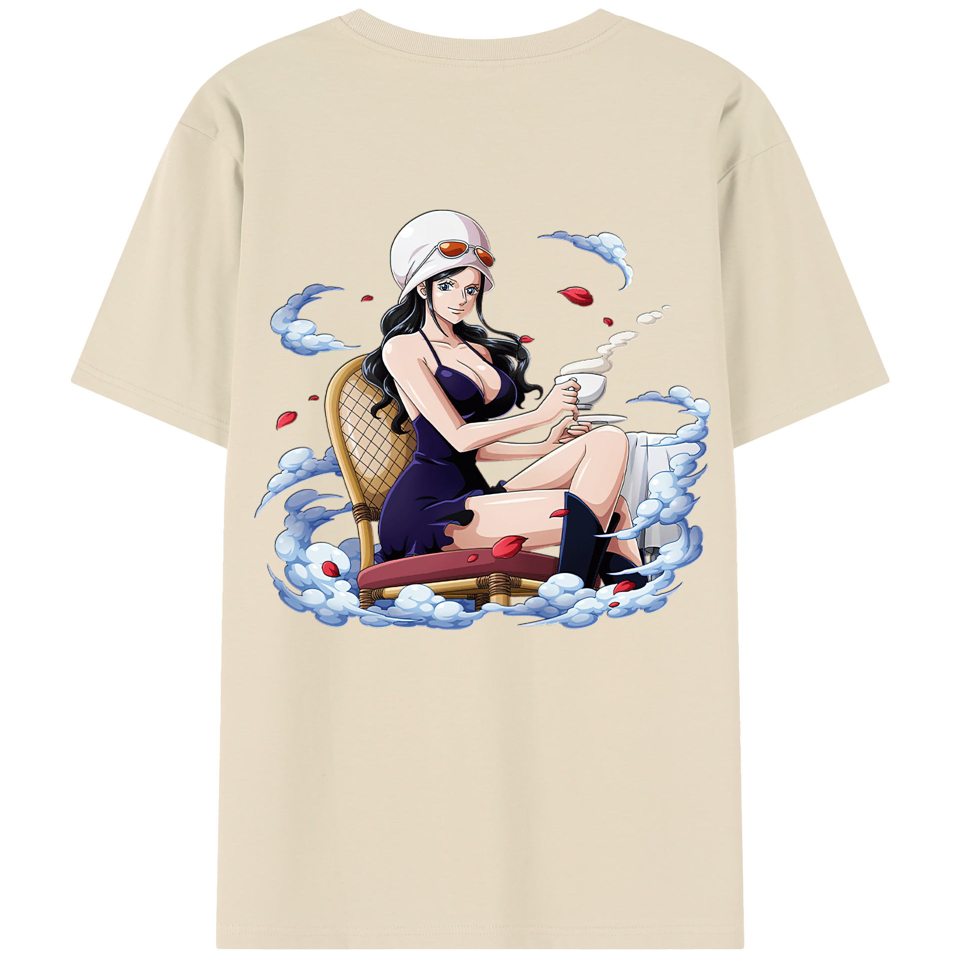 ワンピース ニコ・ロビン ONE PIECE Nico Robin 綿100％半袖Tシャツ（背面プリント）