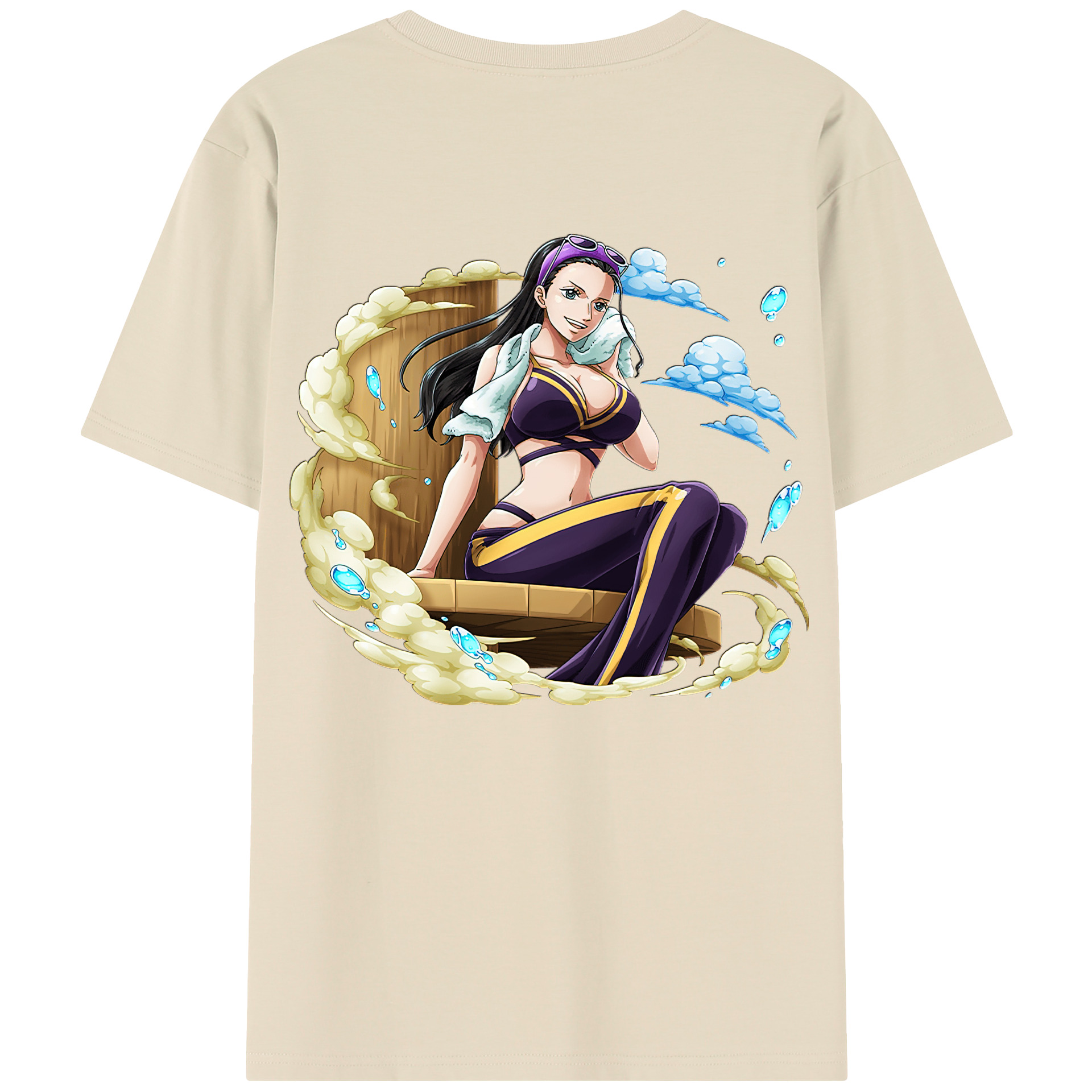 ワンピース ニコ・ロビン ONE PIECE Nico Robin 綿100％半袖Tシャツ（背面プリント）