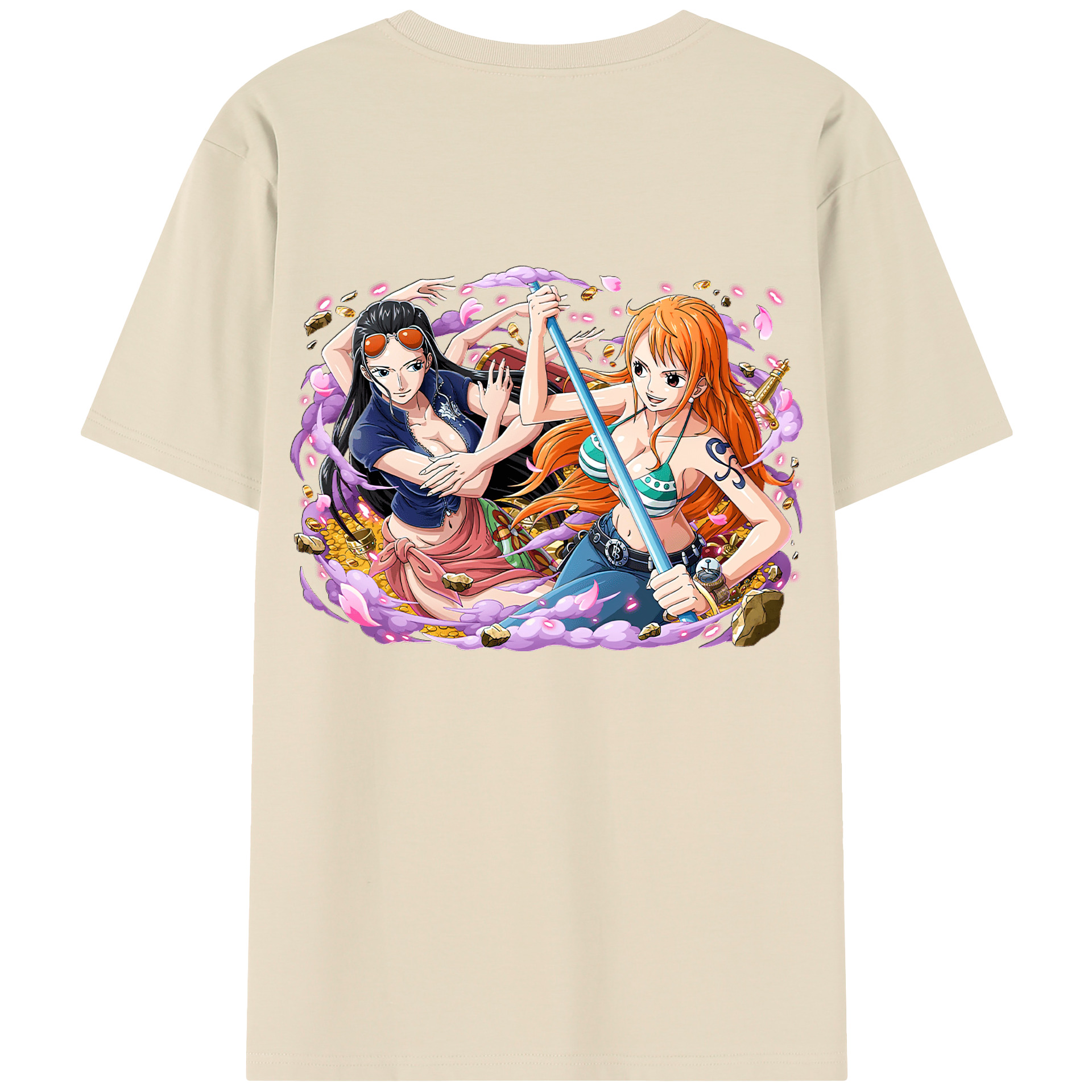 ワンピース ニコ・ロビン ONE PIECE Nico Robin 綿100％半袖Tシャツ（背面プリント）