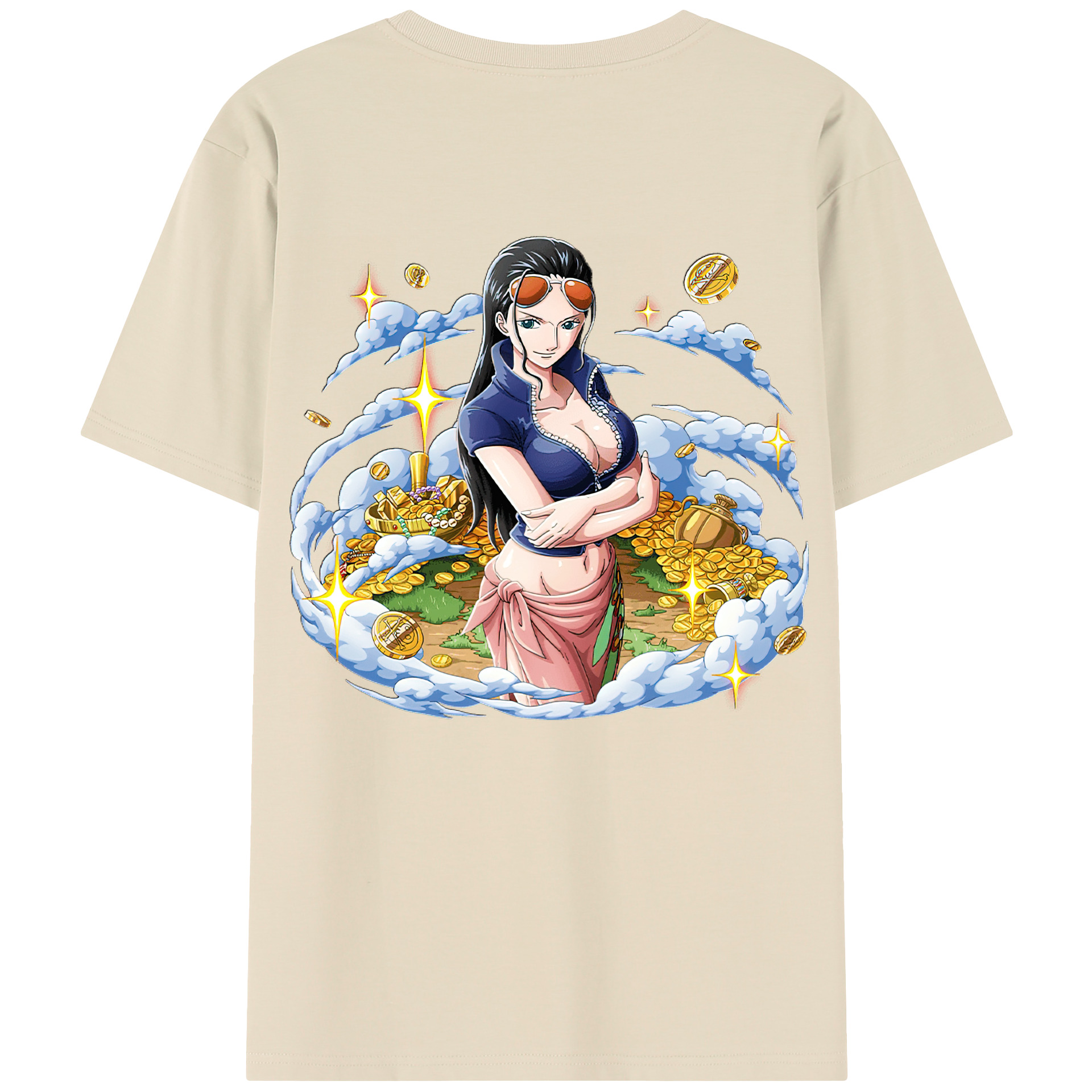 ワンピース ニコ・ロビン ONE PIECE Nico Robin 綿100％半袖Tシャツ（背面プリント）