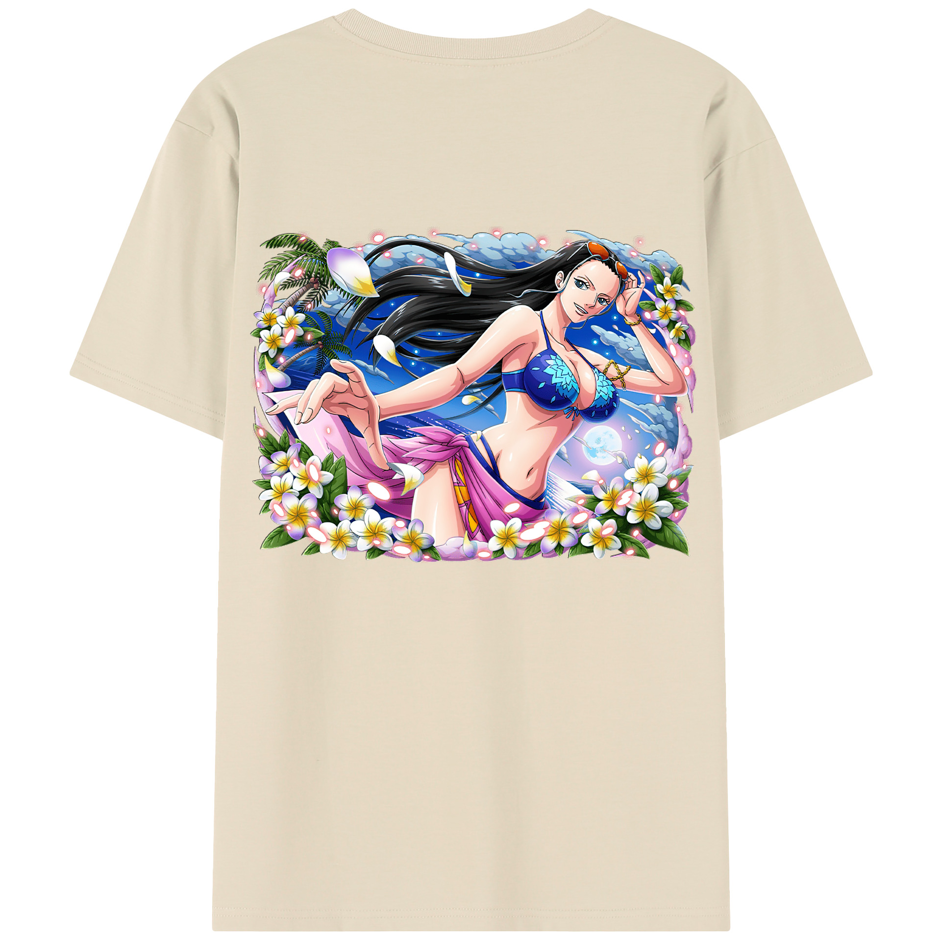 ワンピース ニコ・ロビン ONE PIECE Nico Robin 綿100％半袖Tシャツ（背面プリント）