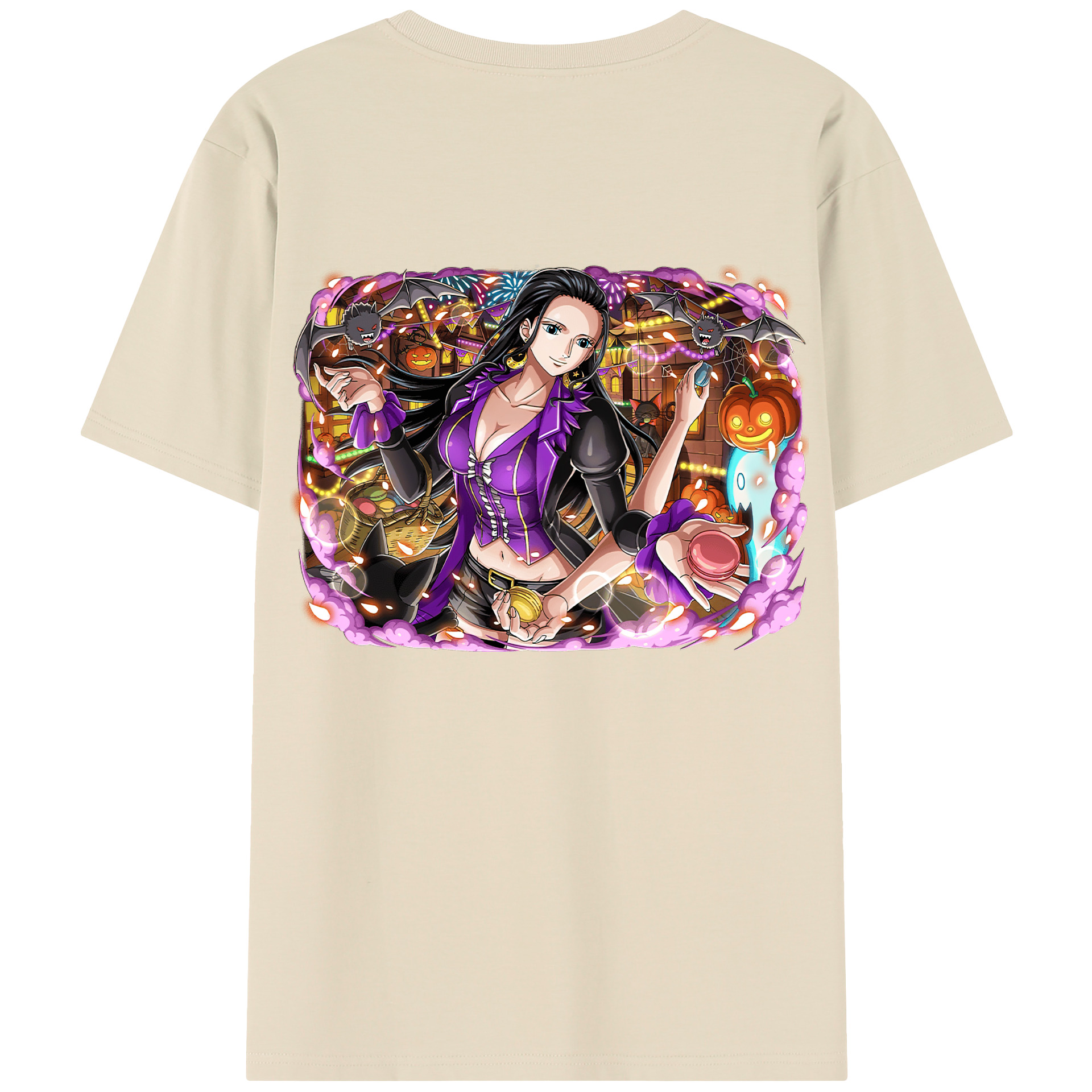 ワンピース ニコ・ロビン ONE PIECE Nico Robin 綿100％半袖Tシャツ（背面プリント）
