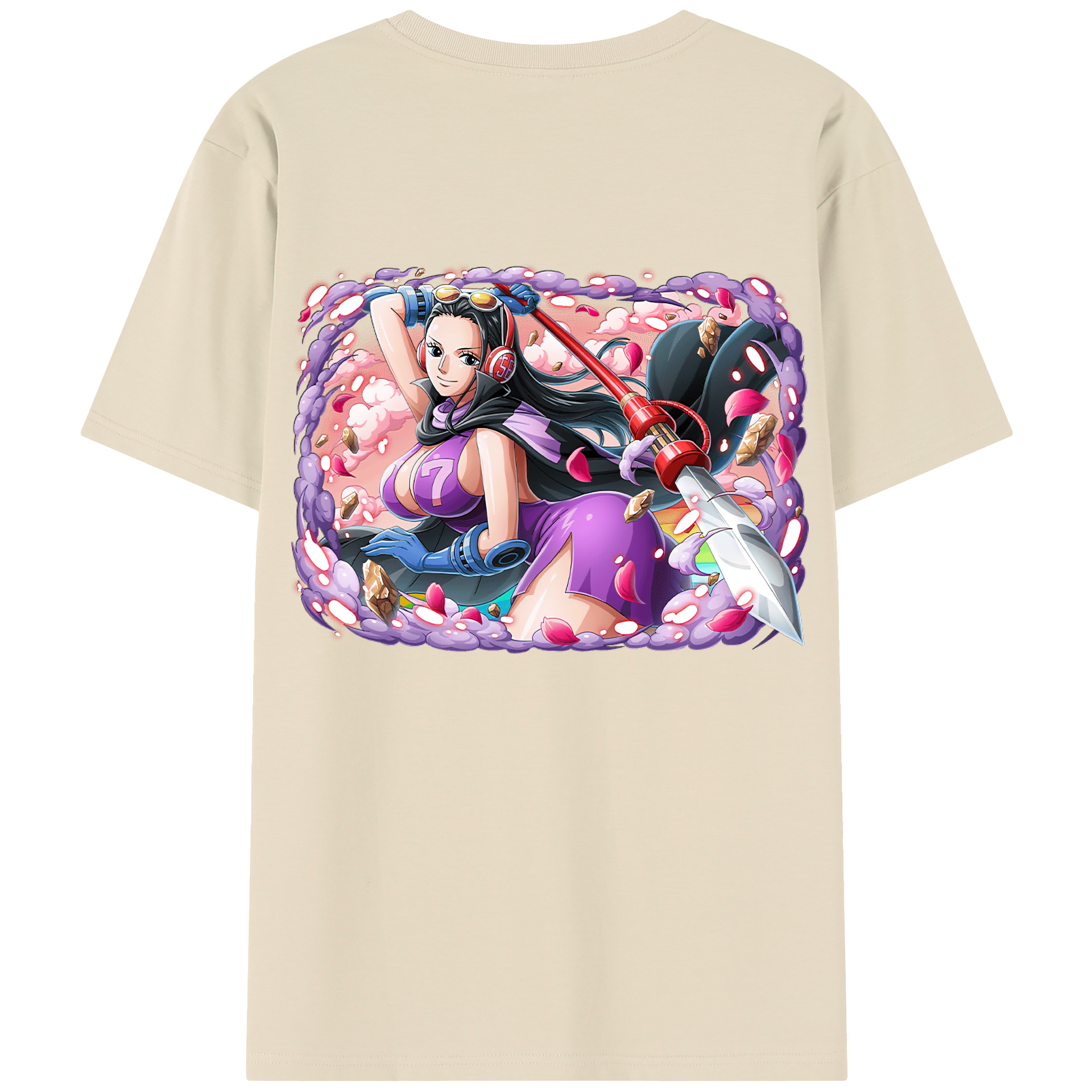 ワンピース ニコ・ロビン ONE PIECE Nico Robin 綿100％半袖Tシャツ（背面プリント）