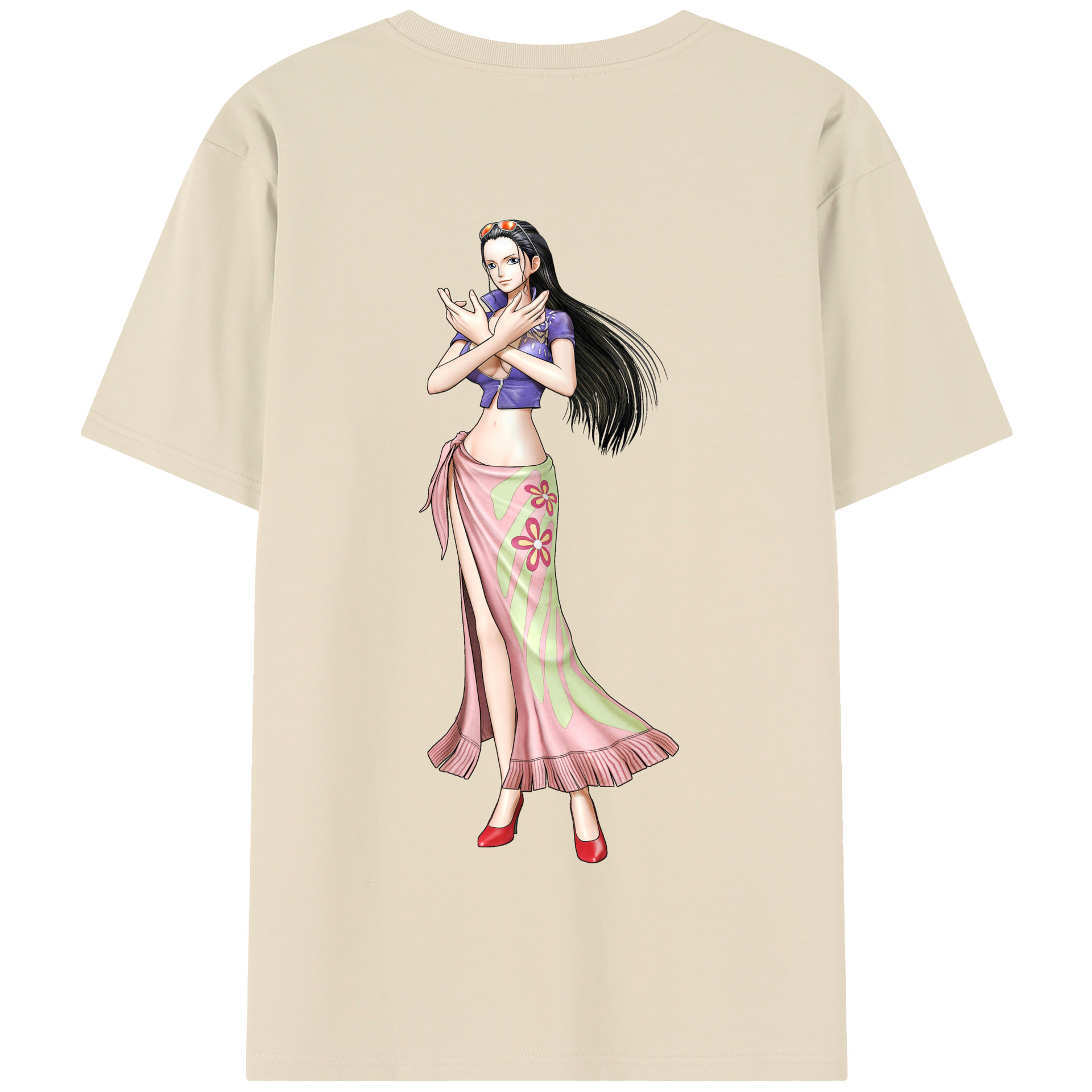ワンピース ニコ・ロビン ONE PIECE Nico Robin 綿100％半袖Tシャツ（背面プリント）