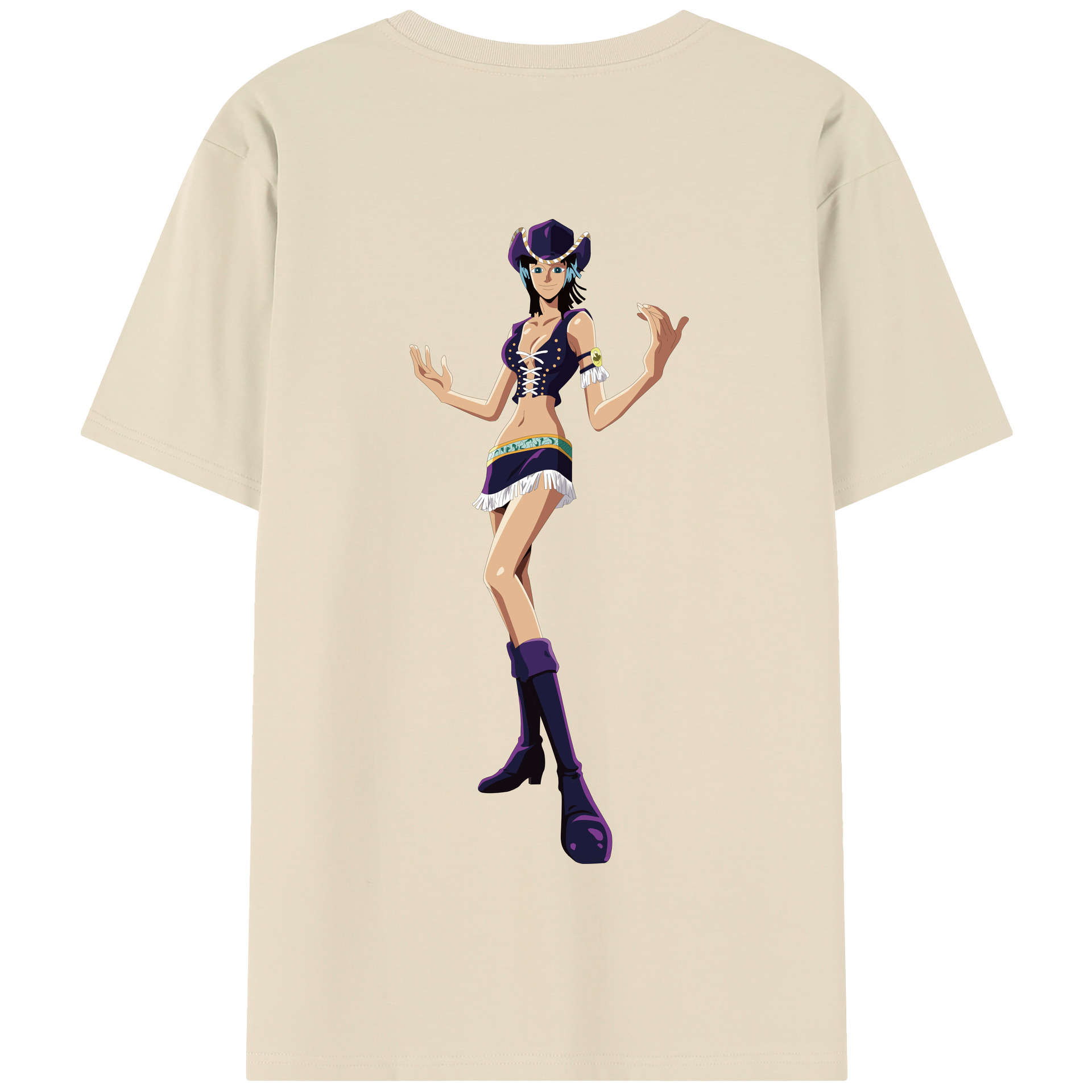 ワンピース ニコ・ロビン ONE PIECE Nico Robin 綿100％半袖Tシャツ（背面プリント）