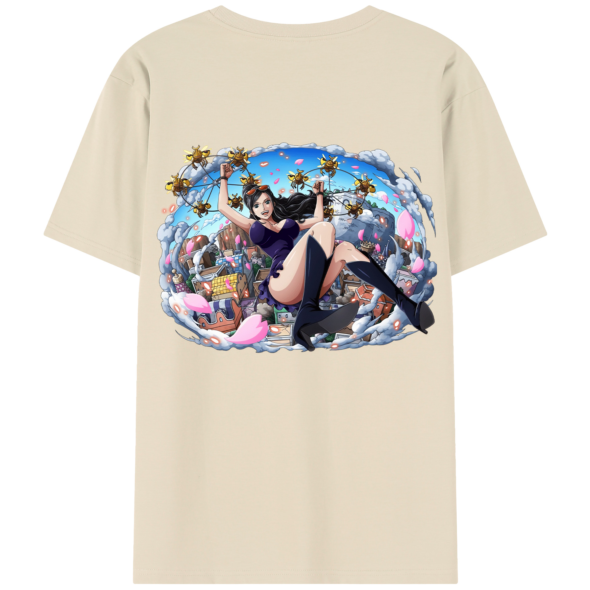 ワンピース ニコ・ロビン ONE PIECE Nico Robin 綿100％半袖Tシャツ（背面プリント）