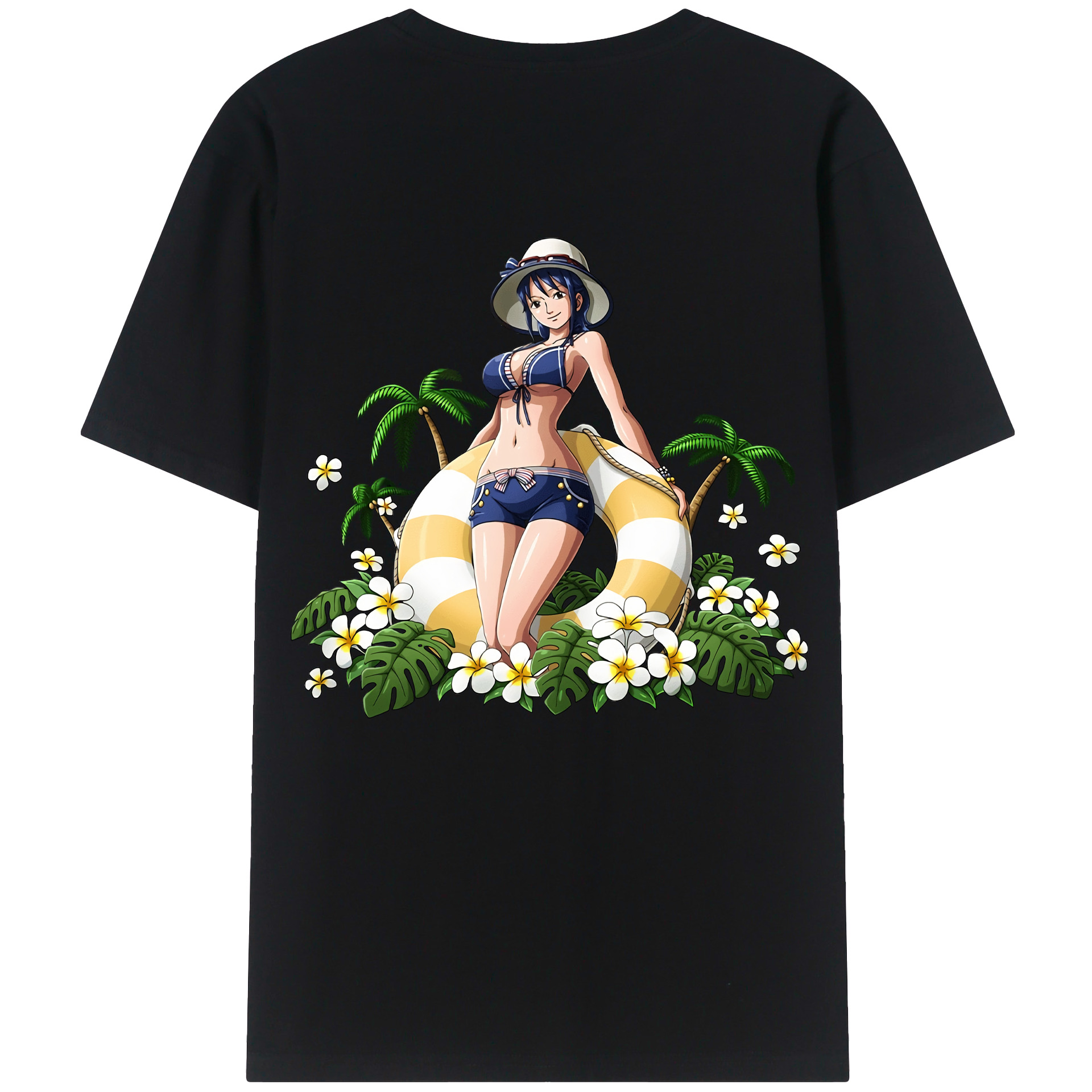 ワンピース ニコ・ロビン ONE PIECE Nico Robin 綿100％半袖Tシャツ（背面プリント）