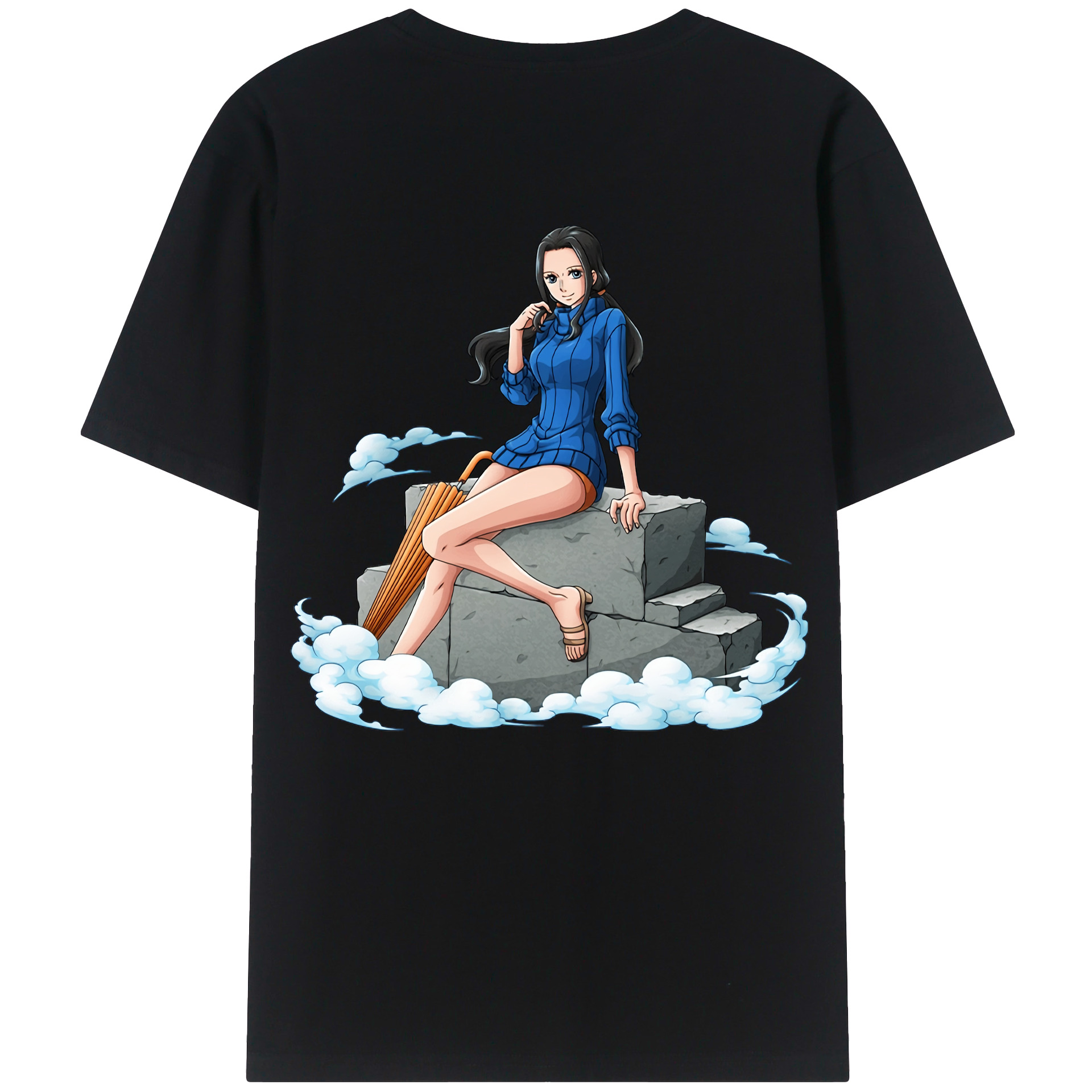 ワンピース ニコ・ロビン ONE PIECE Nico Robin 綿100％半袖Tシャツ（背面プリント）