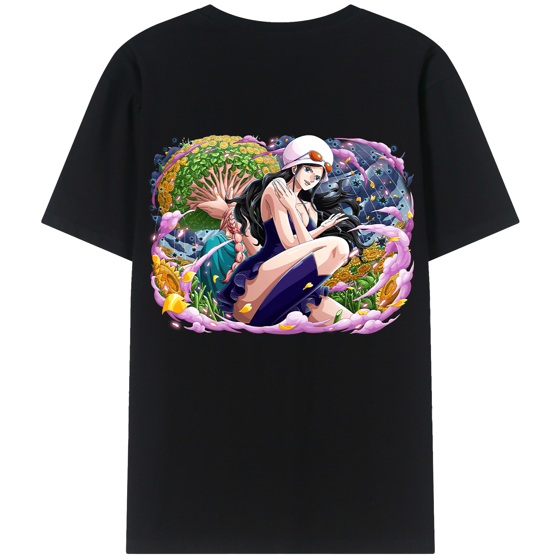 ワンピース ニコ・ロビン ONE PIECE Nico Robin 綿100％半袖Tシャツ（背面プリント）